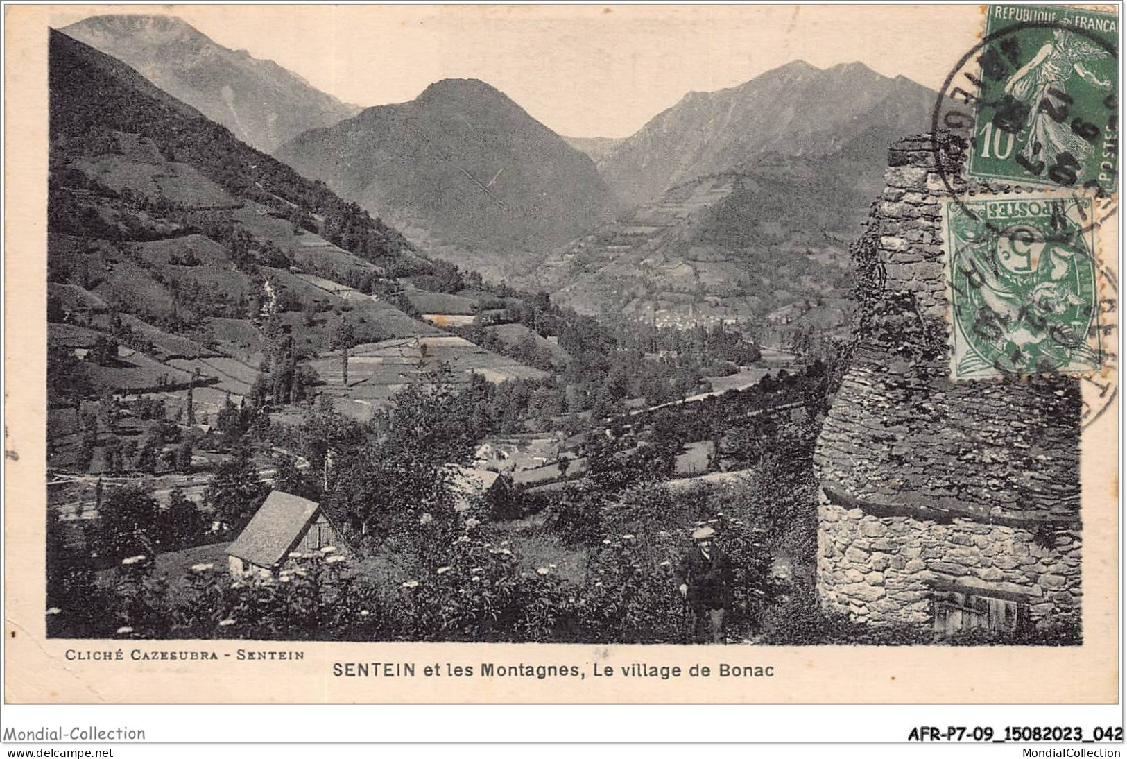 AFRP7-09-0564 - SENTIEN - Et Les Montagnes - Le Village De Bonac - Saint Girons