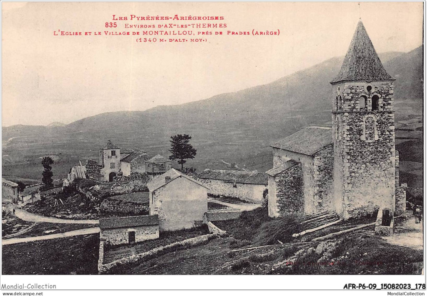 AFRP6-09-0536 - Environs D'AX-LES-THERMES - L'église Et Le Village De Montaillou - Près De Prades - Ariège - Ax Les Thermes