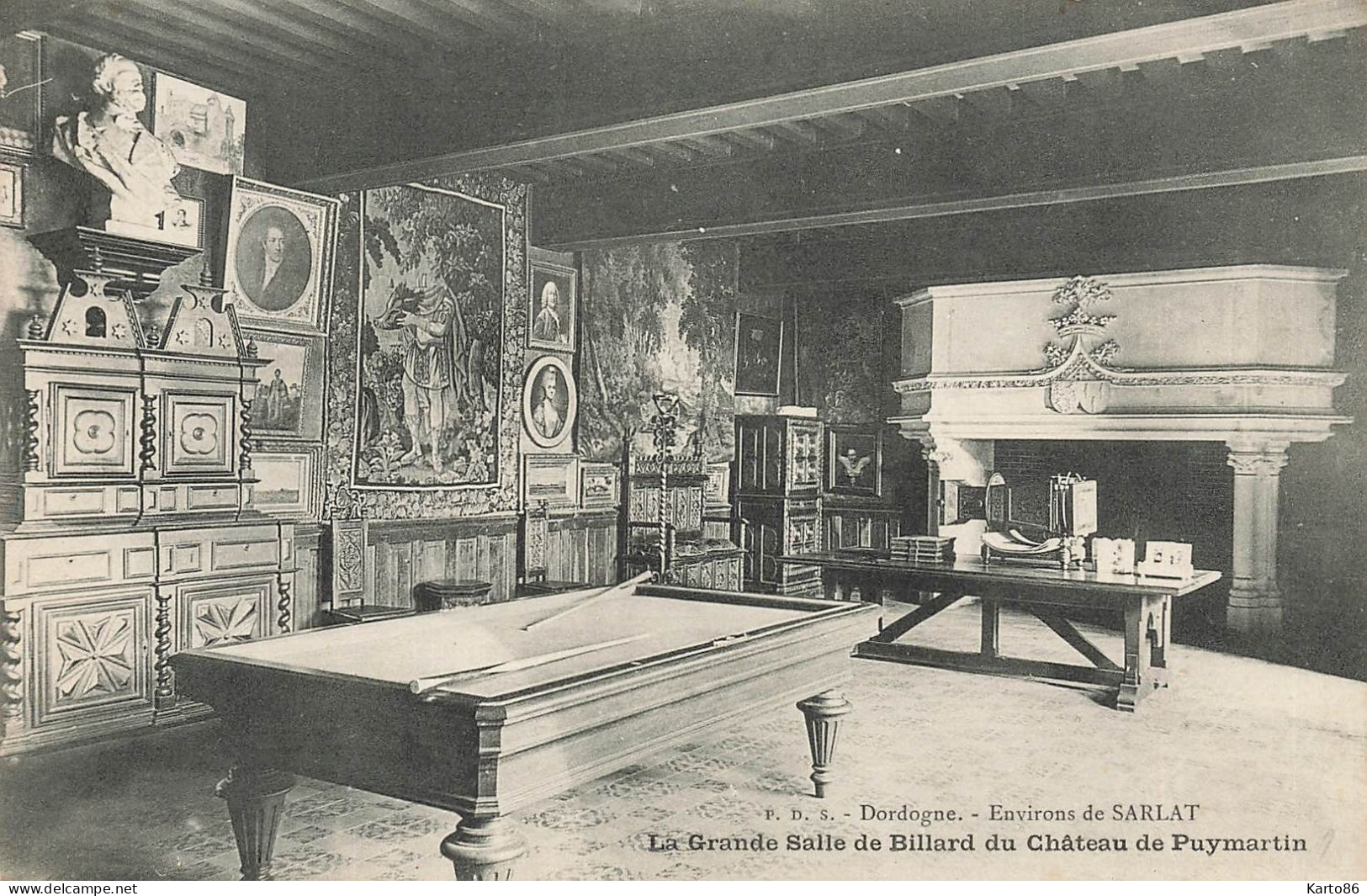 BILLARD * La Grande Salle De Billard Du Château De Puymartin * Environs De Sarlat Dordogne * Jeu Sport Snooker - Other & Unclassified