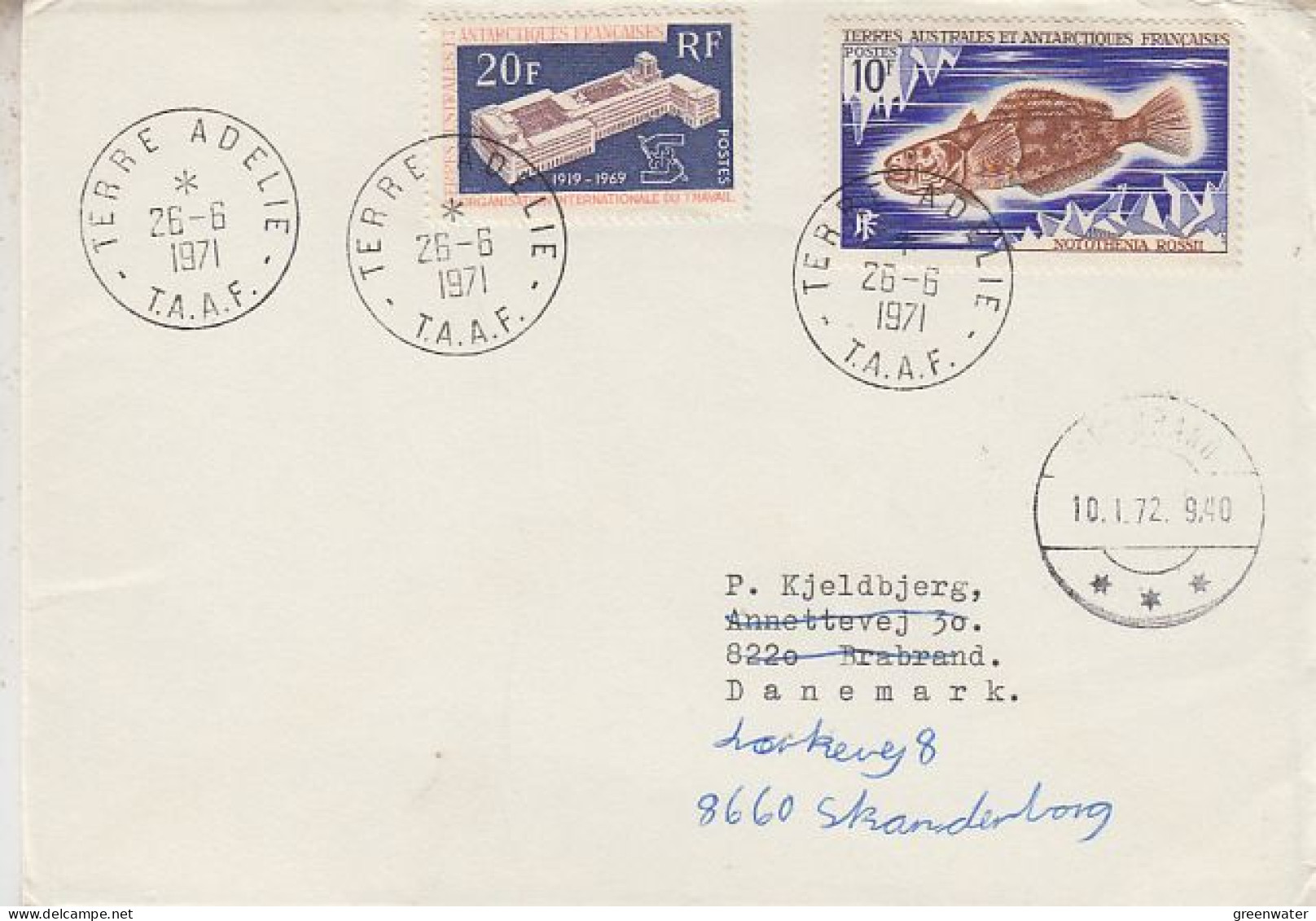 TAAF 1971 IAO + Fish Cover  Ca Terre Adelie 26.6.1971 (59855) - Lettres & Documents