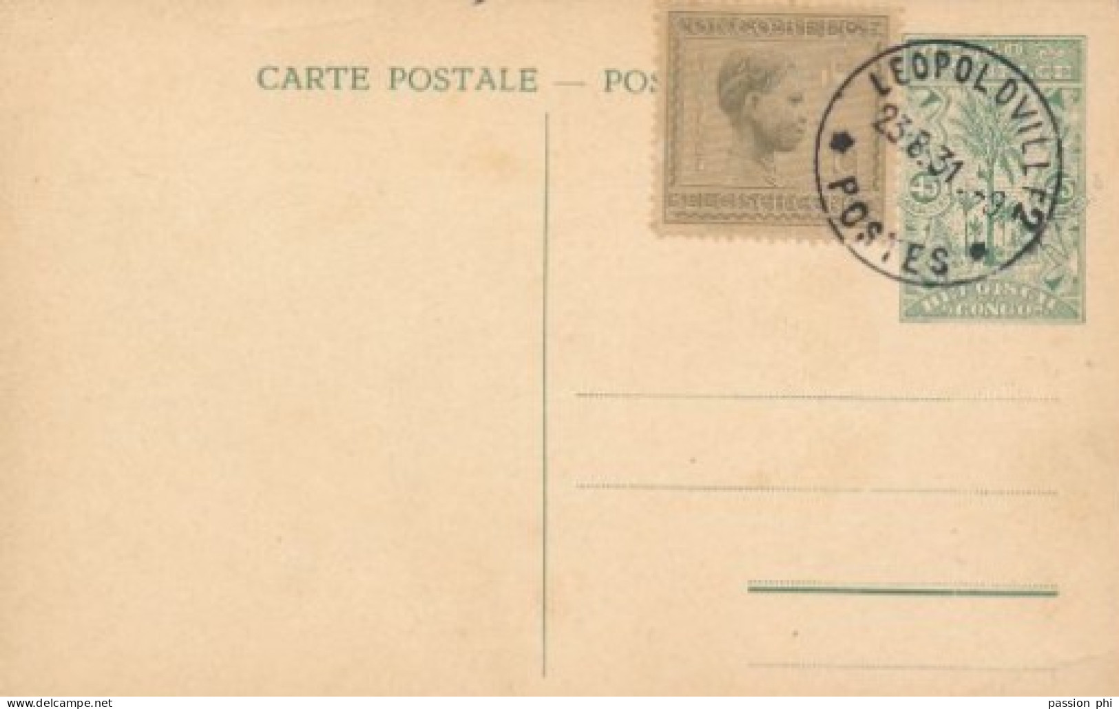 ZAC BELGIAN CONGO  PPS SBEP 66 VIEW 44 CTO - Stamped Stationery