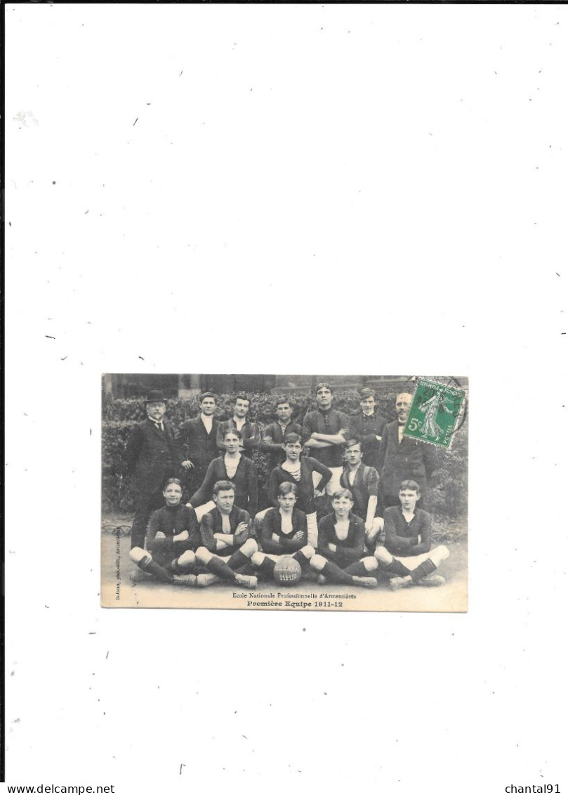 CARTE POSTALE 59 ARMENTIERES ECOLE NATIONALE PRO PREMIERE EQUIPE 1911.12 VOYAGEE - Armentieres