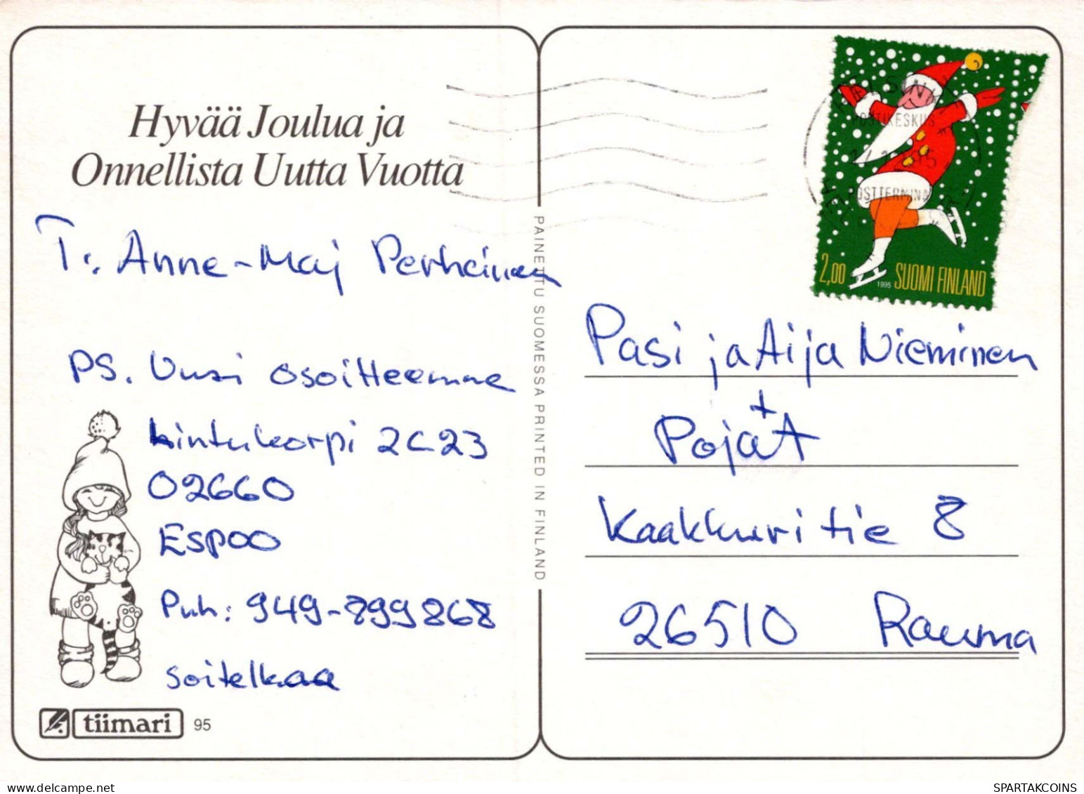 Buon Anno Natale CONIGLIO Vintage Cartolina CPSM #PAV259.A - Nouvel An