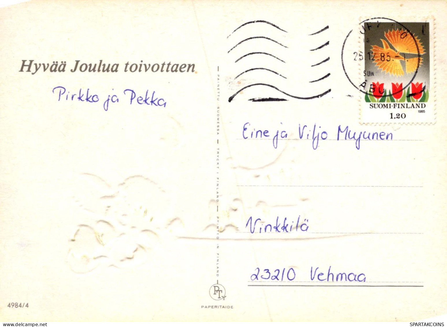 Feliz Año Navidad CONEJO VELA Vintage Tarjeta Postal CPSM #PAV013.A - Nouvel An