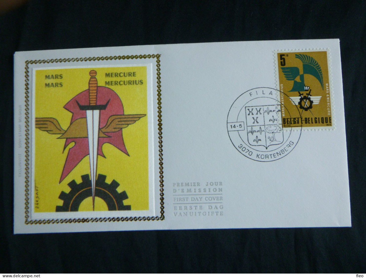 1977 1855 FDC Zijde/soie ( Kortenberg ) : " MARS & MERCURE " - 1971-1980