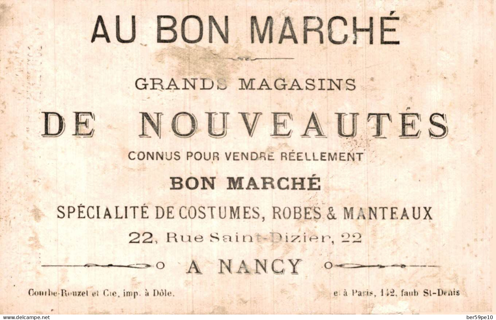 CHROMO AU BON MARCHE NOUVEAUTES A NANCY SAPHIR - Au Bon Marché