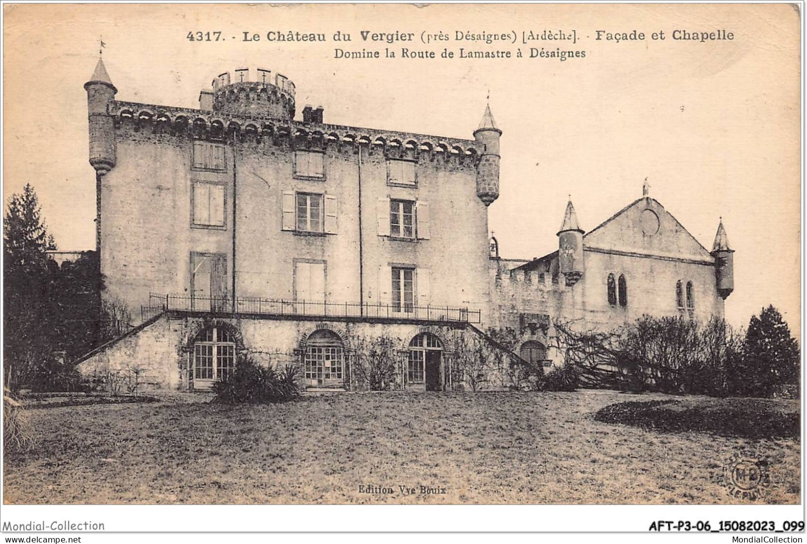 AFTP3-07-0257 - TOURNON - Le Chateau Du Vergier Facade Et Chapelle - Tournon