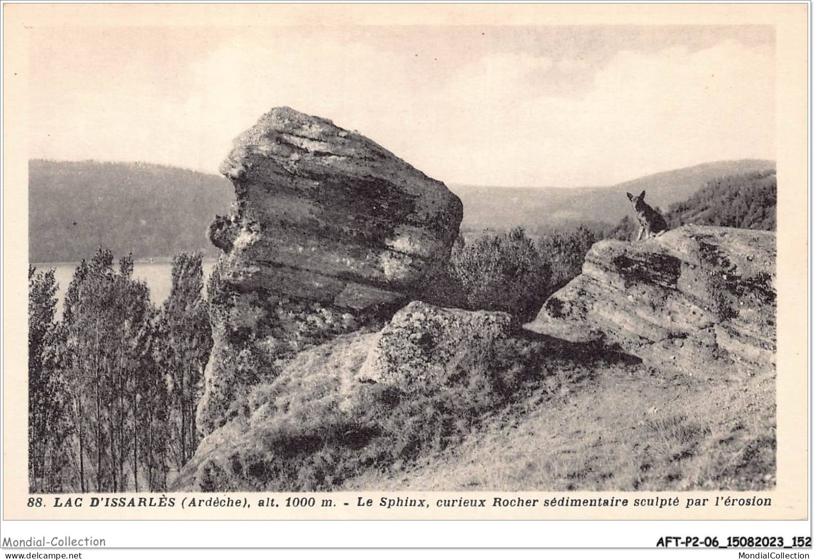 AFTP2-07-0177 - Lac D'issarlès - Le Sphinx Curieux Rocher Sédimentaire Sculpté Par L'érosion - Largentiere