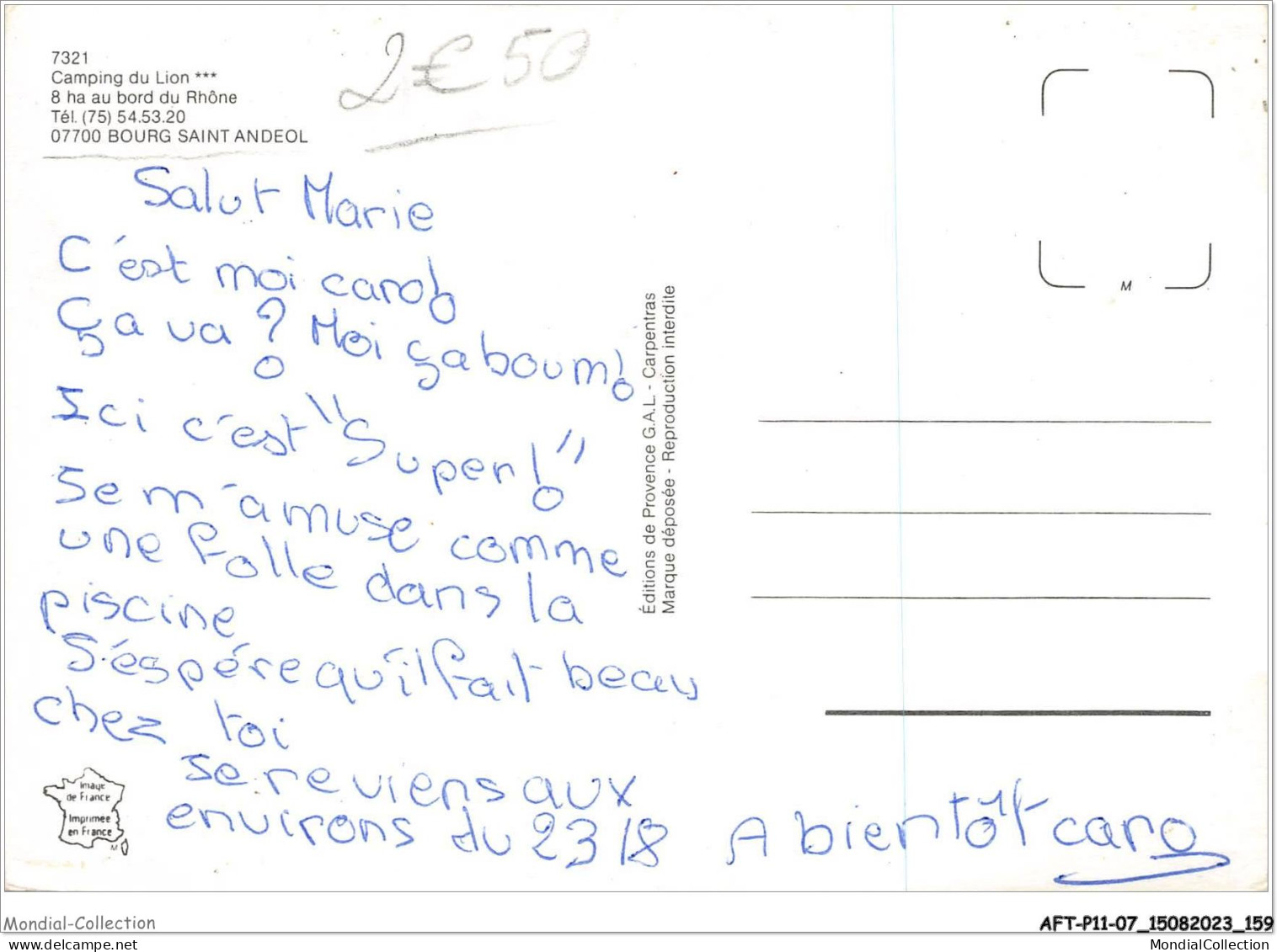 AFTP11-07-1087 - Camping Du Lion Au Bord Du Rhone - Autres & Non Classés
