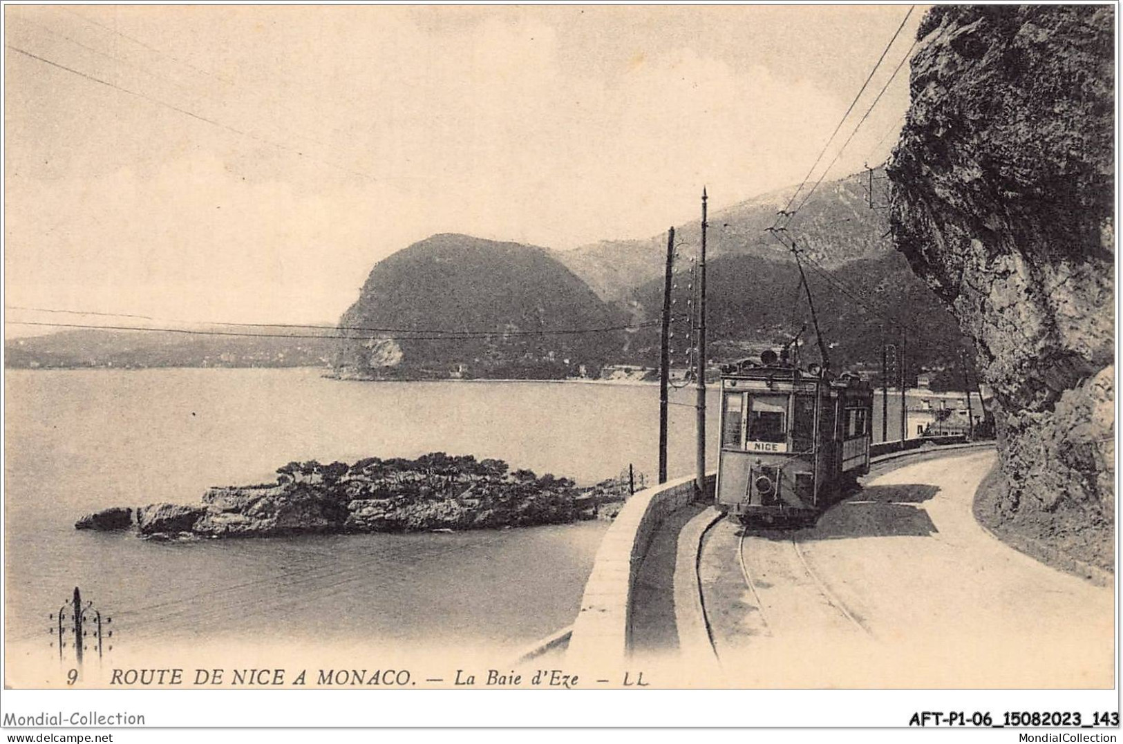 AFTP1-06-0073 - NICE - Route De Nice à Monaco - La Baie D'èze - Transport Urbain - Auto, Autobus Et Tramway