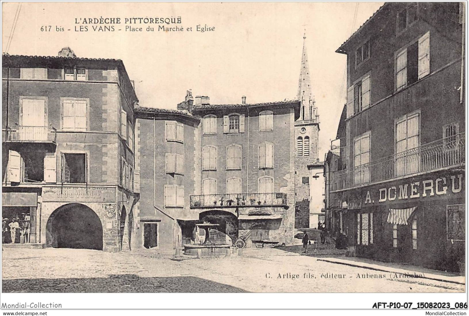 AFTP10-07-0967 - VALS-LES-BAINS - Place Du Marché Et Eglise - Vals Les Bains