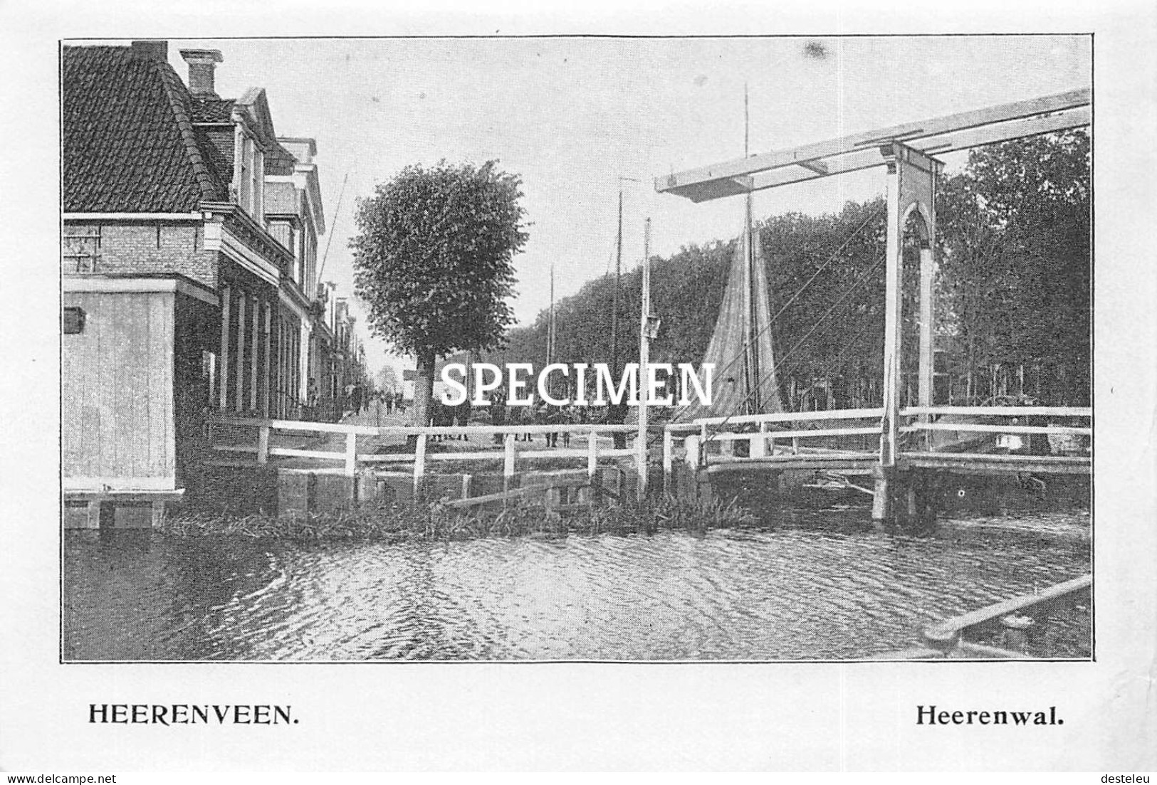 Prent - Heerenwal - Heerenveen  - 8.5x12.5 Cm - Heerenveen