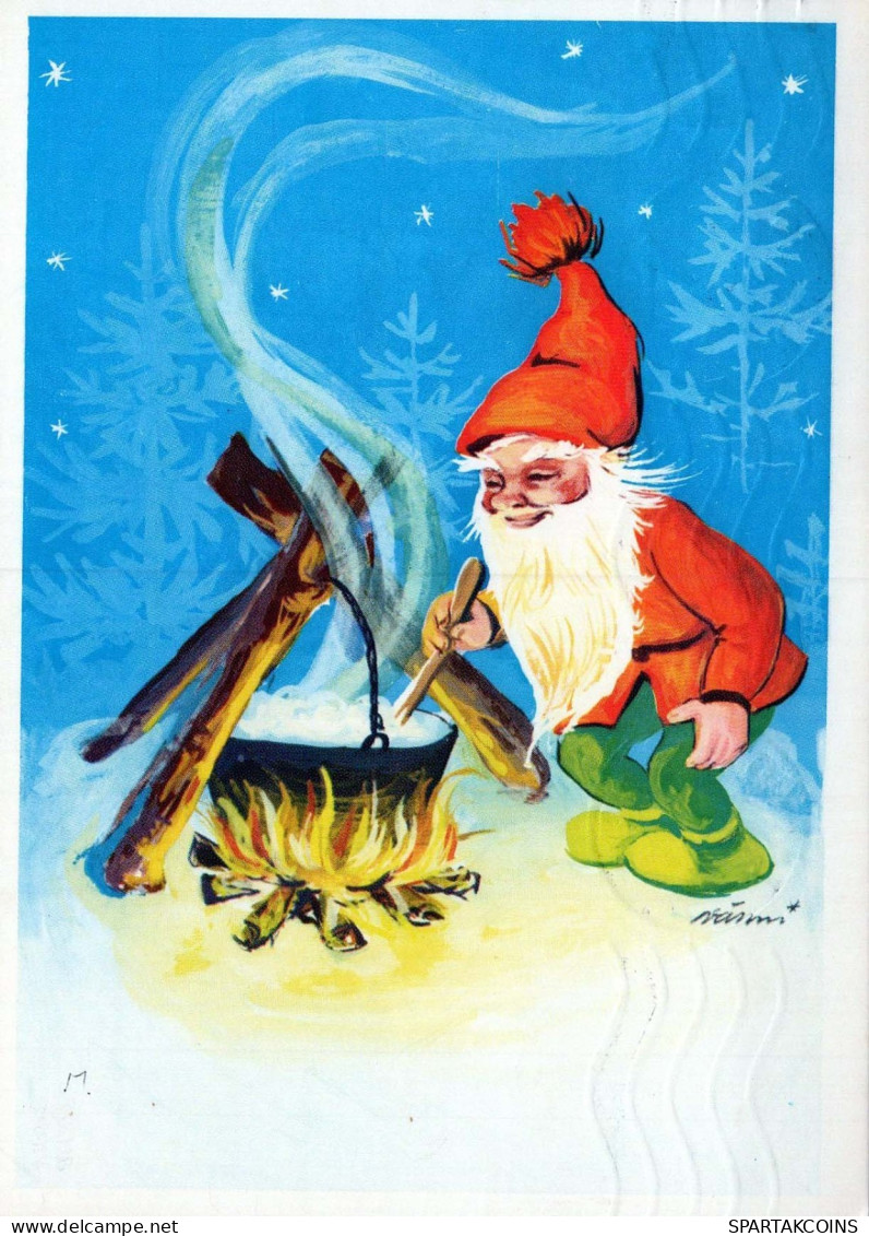 PAPÁ NOEL Feliz Año Navidad Vintage Tarjeta Postal CPSM #PBL459.A - Santa Claus