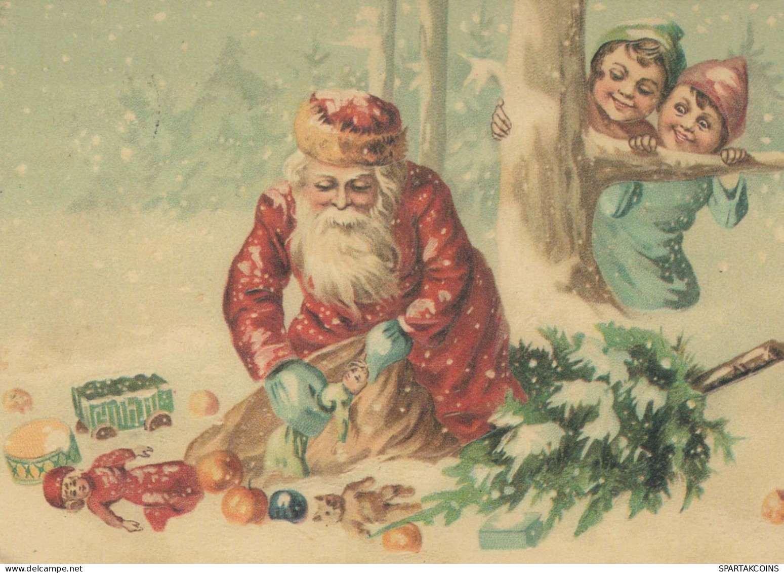 WEIHNACHTSMANN SANTA CLAUS Neujahr Weihnachten Vintage Ansichtskarte Postkarte CPSM #PBL337.A - Santa Claus