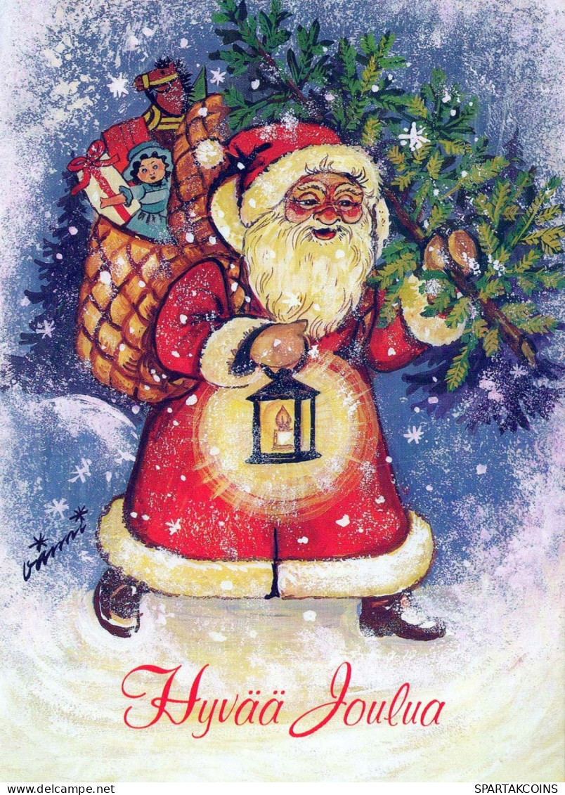 SANTA CLAUS Happy New Year Christmas Vintage Postcard CPSM #PBL183.A - Santa Claus