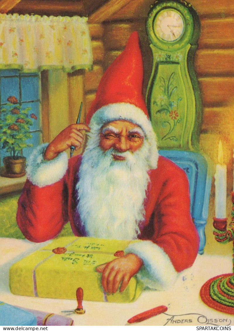PAPÁ NOEL Feliz Año Navidad Vintage Tarjeta Postal CPSM #PBL064.A - Santa Claus