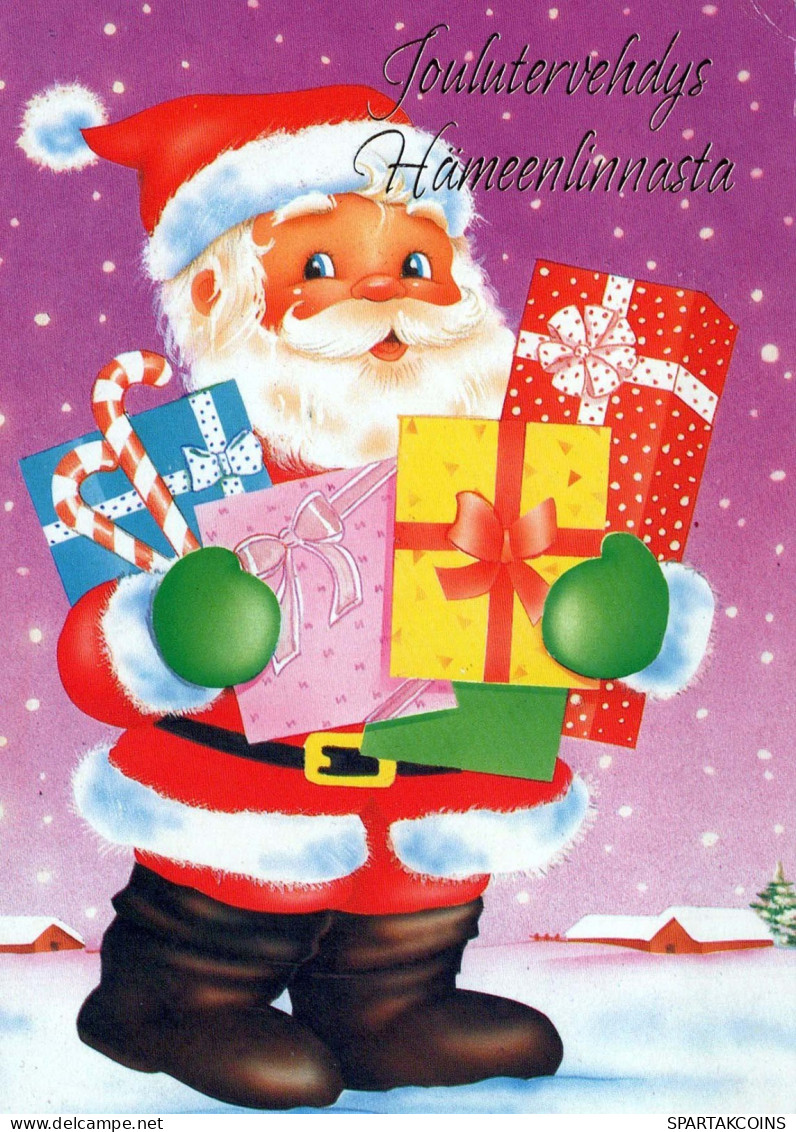 PAPÁ NOEL Feliz Año Navidad Vintage Tarjeta Postal CPSM #PBL029.A - Santa Claus
