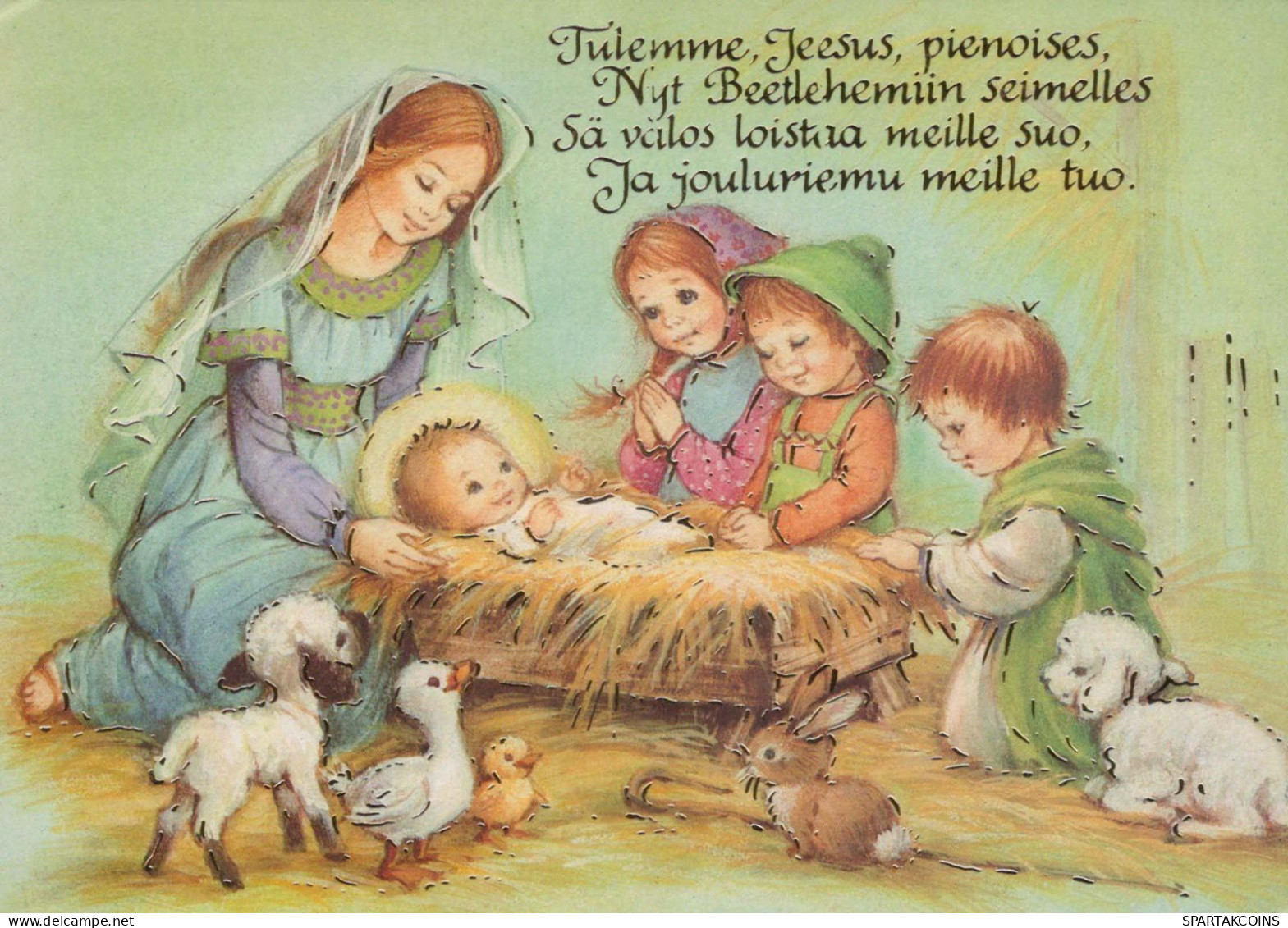 CRISTO SANTO Gesù Bambino Natale Vintage Cartolina CPSM #PBB939.A - Jésus