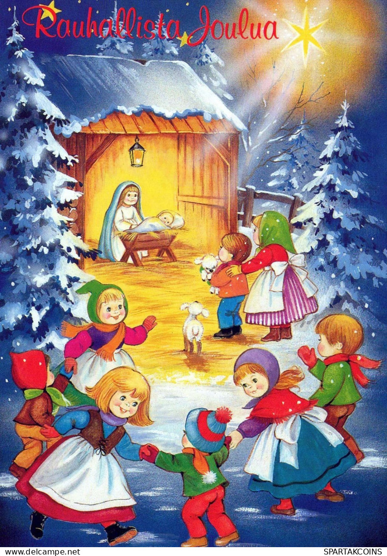 CHILDREN Scene Landscape Baby JESUS Vintage Postcard CPSM #PBB572.A - Scènes & Paysages