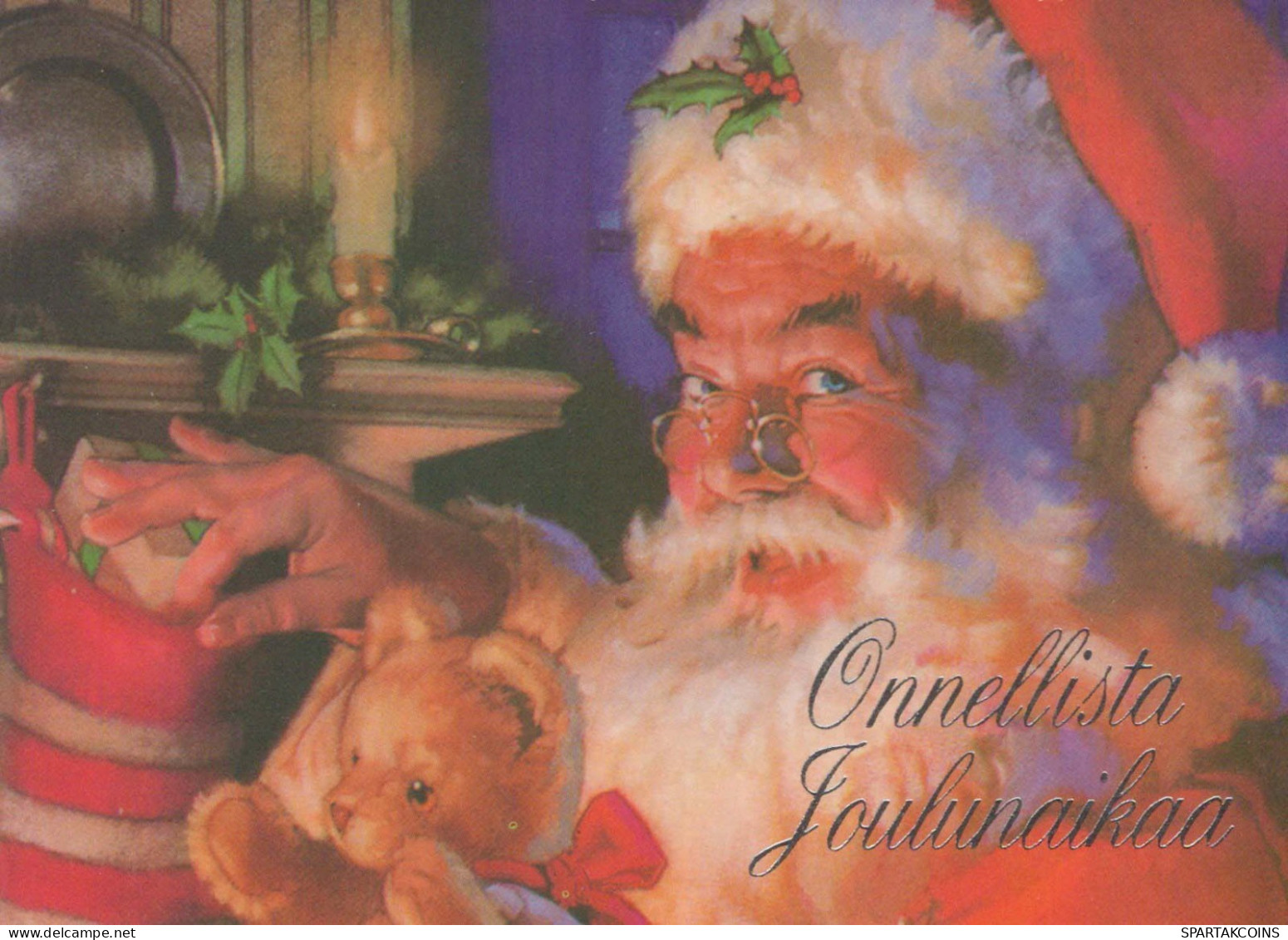 PÈRE NOËL Bonne Année Noël Vintage Carte Postale CPSM #PBB090.A - Santa Claus
