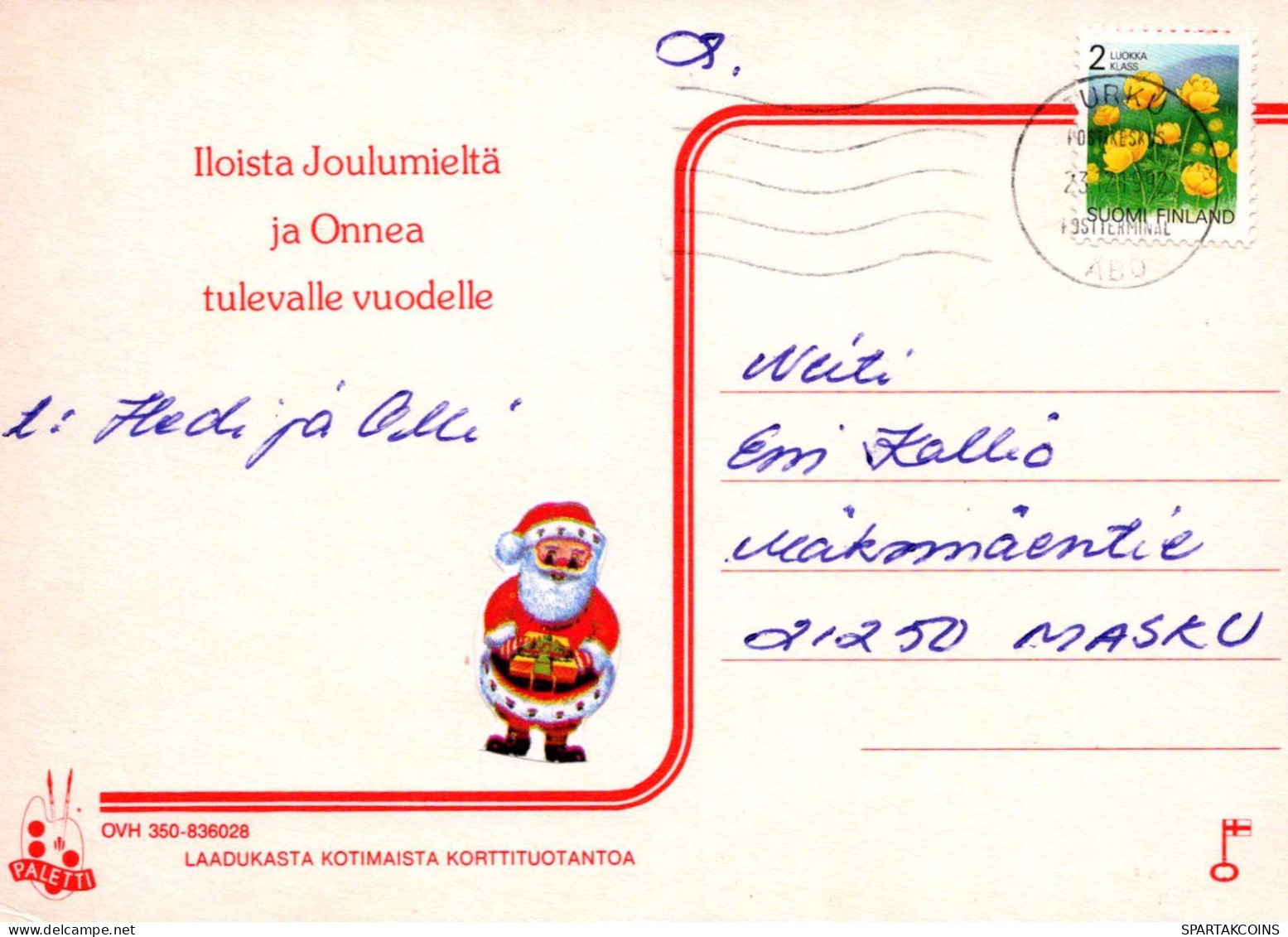 SANTA CLAUS Happy New Year Christmas Vintage Postcard CPSM #PBB072.A - Santa Claus
