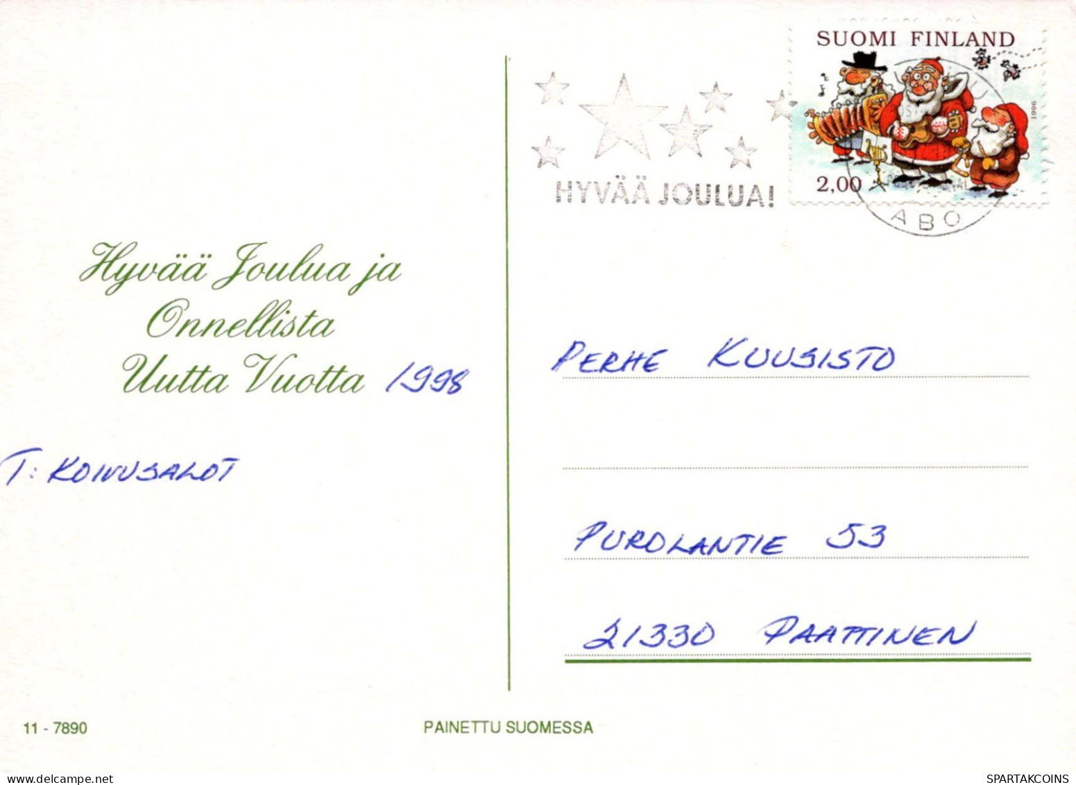 BABBO NATALE Buon Anno Natale Vintage Cartolina CPSM #PBB069.A - Santa Claus