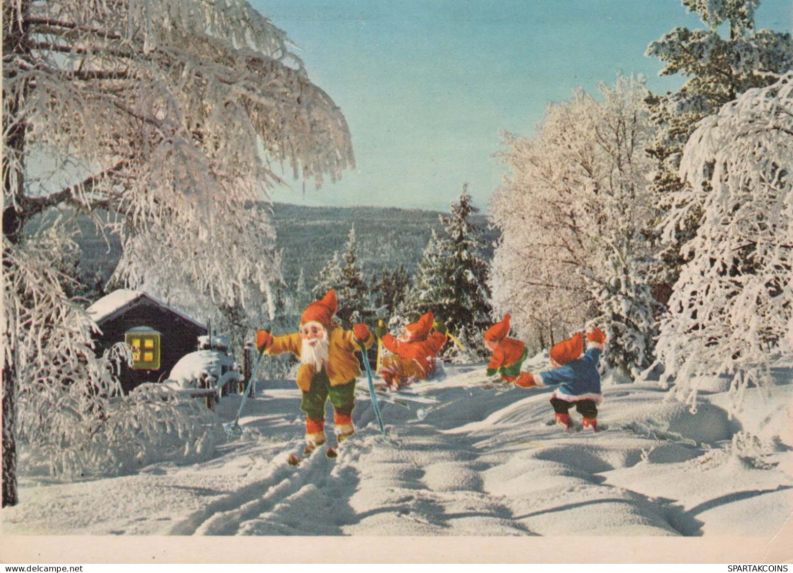 BABBO NATALE Buon Anno Natale GNOME Vintage Cartolina CPSM #PBB049.A - Santa Claus
