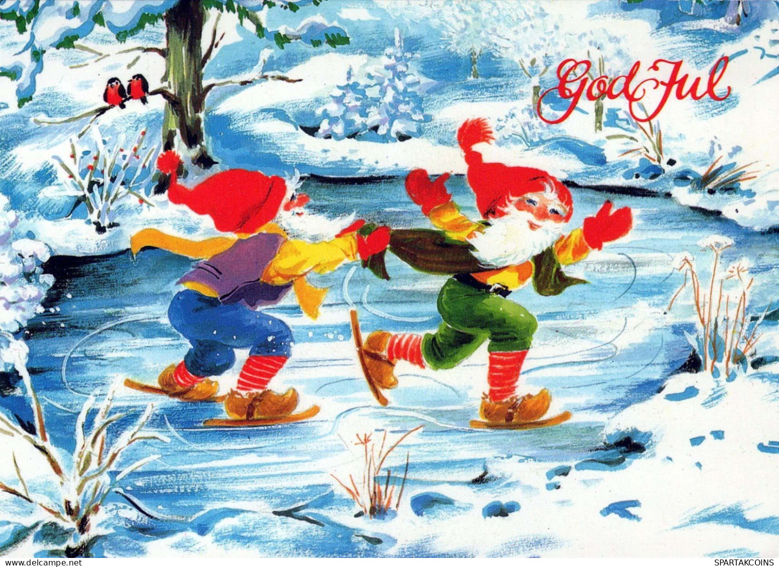 PÈRE NOËL Bonne Année Noël GNOME Vintage Carte Postale CPSM #PBA934.A - Santa Claus