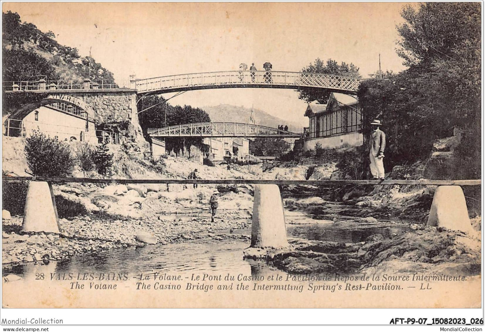 AFTP9-07-0835 - VALS-LES-BAINS - La Volance - Le Pont Du Casino Et Le Pavillon De Repos De La Source Intermittente - Vals Les Bains