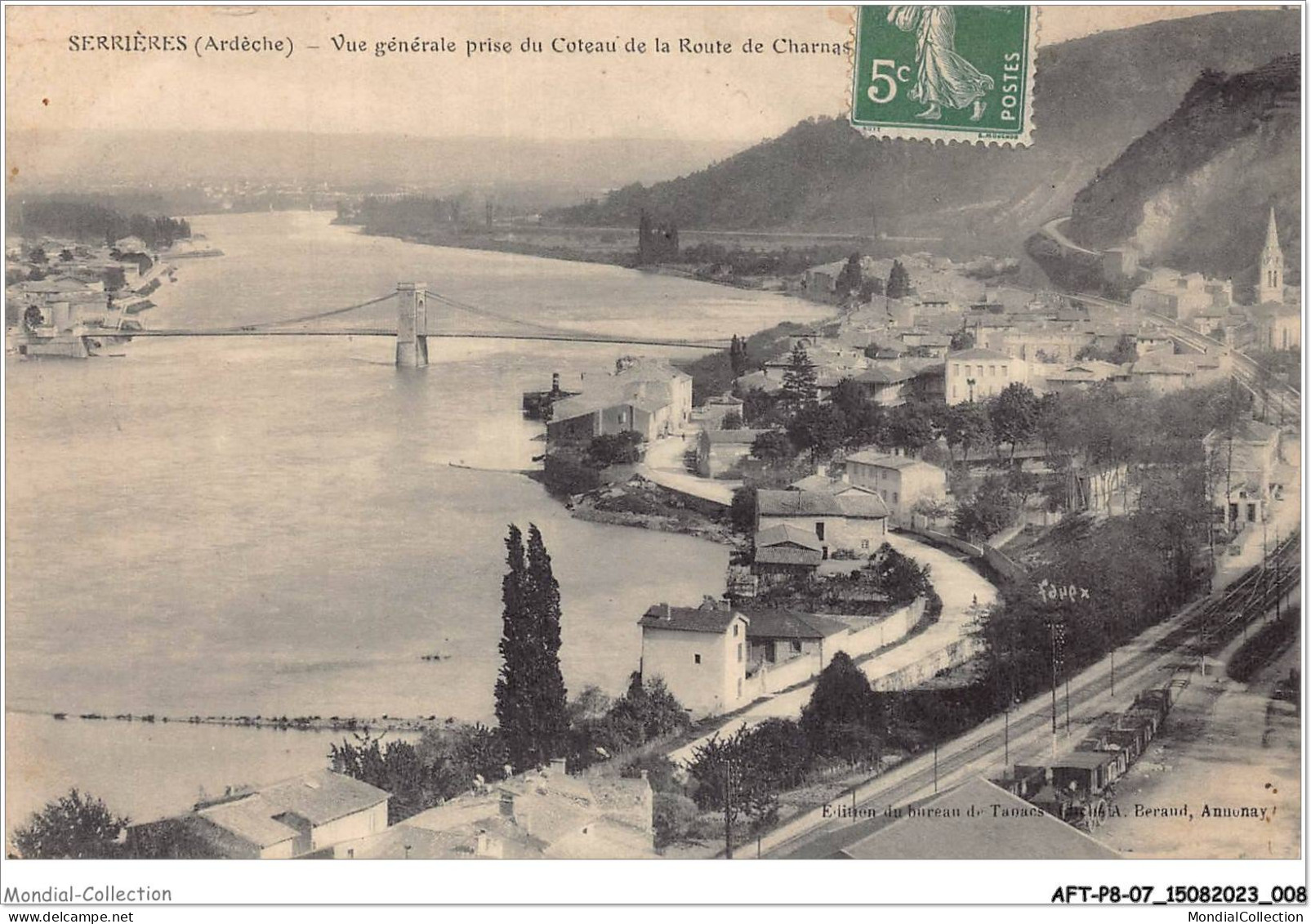 AFTP8-07-0745 - SERRIERES - Vue Générale Prise Du Coteau De La Route De Charnas - Serrières