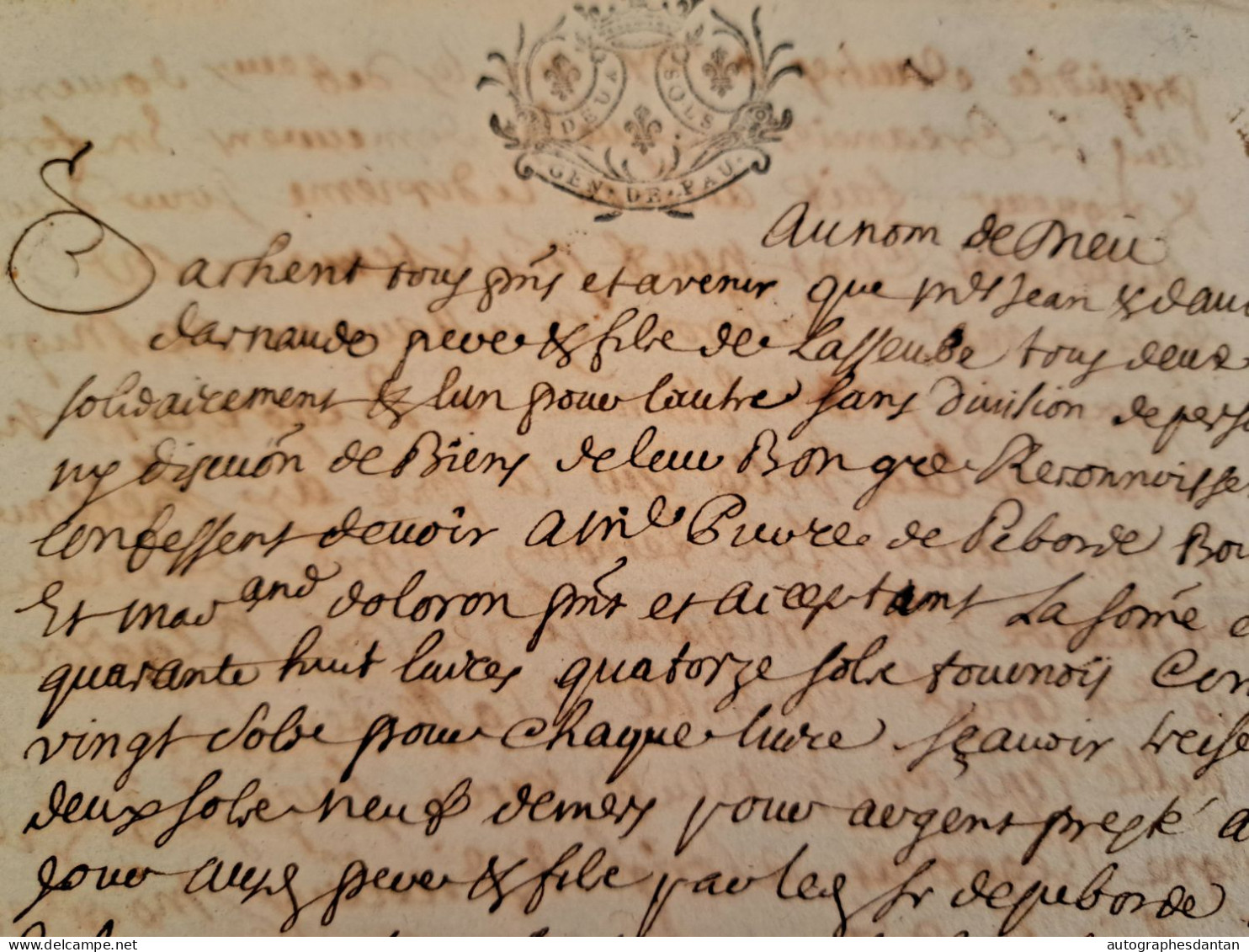 ● Généralité De PAU 1709 Bordes / Lasseube - Darnaude - De ? Bourgeois Et Marchanf D'Oloron - Begorrat - Basses Pyrénées - Seals Of Generality