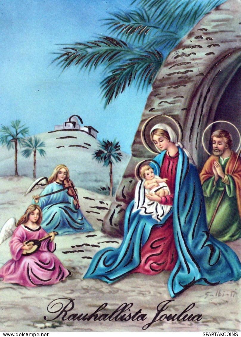 Jungfrau Maria Madonna Jesuskind Weihnachten Religion Vintage Ansichtskarte Postkarte CPSM #PBP676.A - Vierge Marie & Madones