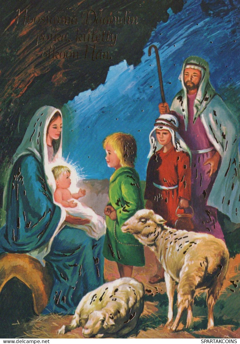 Vergine Maria Madonna Gesù Bambino Natale Religione Vintage Cartolina CPSM #PBP709.A - Virgen Mary & Madonnas