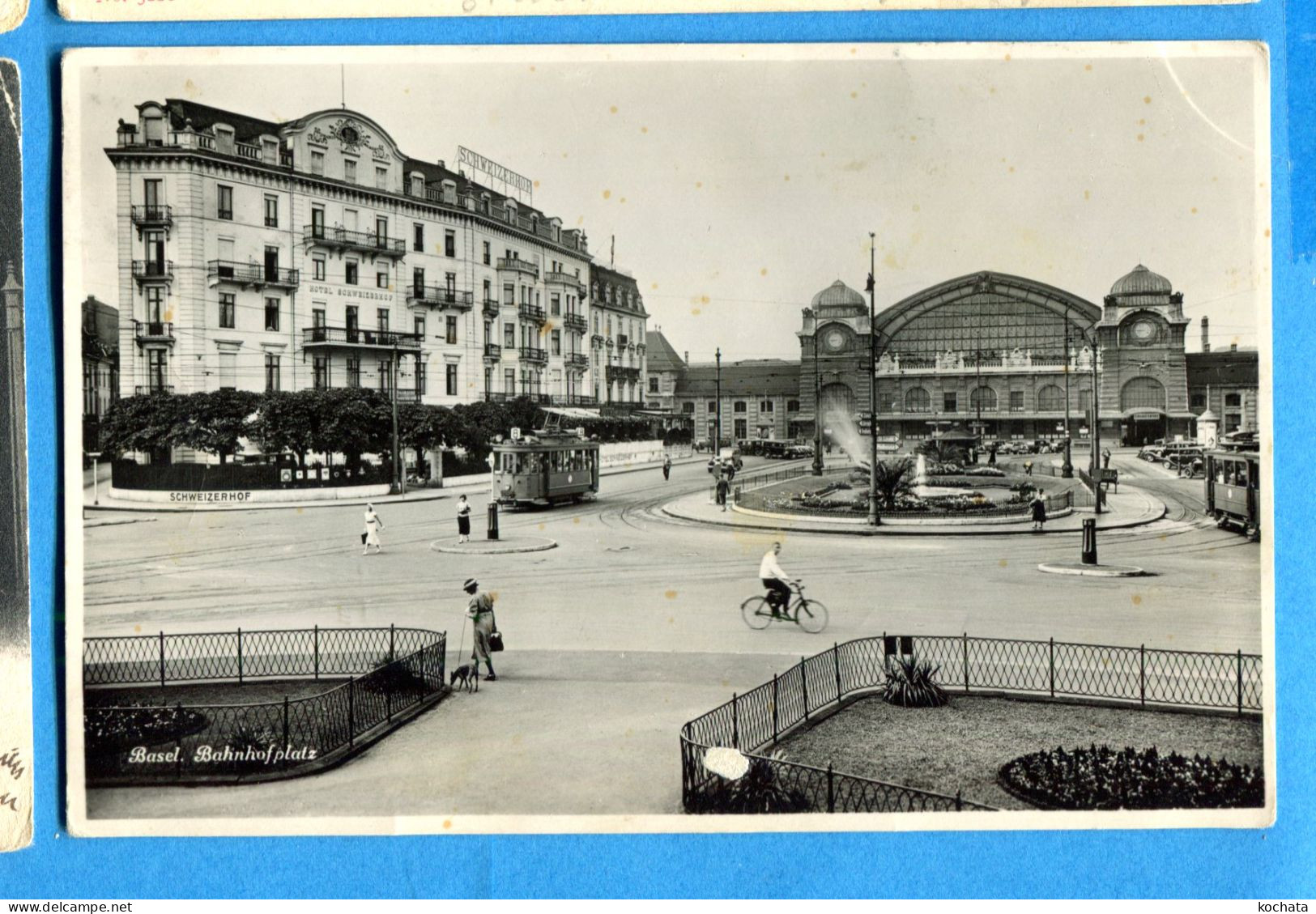 VIX122, Basel, Bahnhofplatz, Animée, Place De La Gare, Schweizerhof, Tram, 7204, Circulée 1935 - Basel