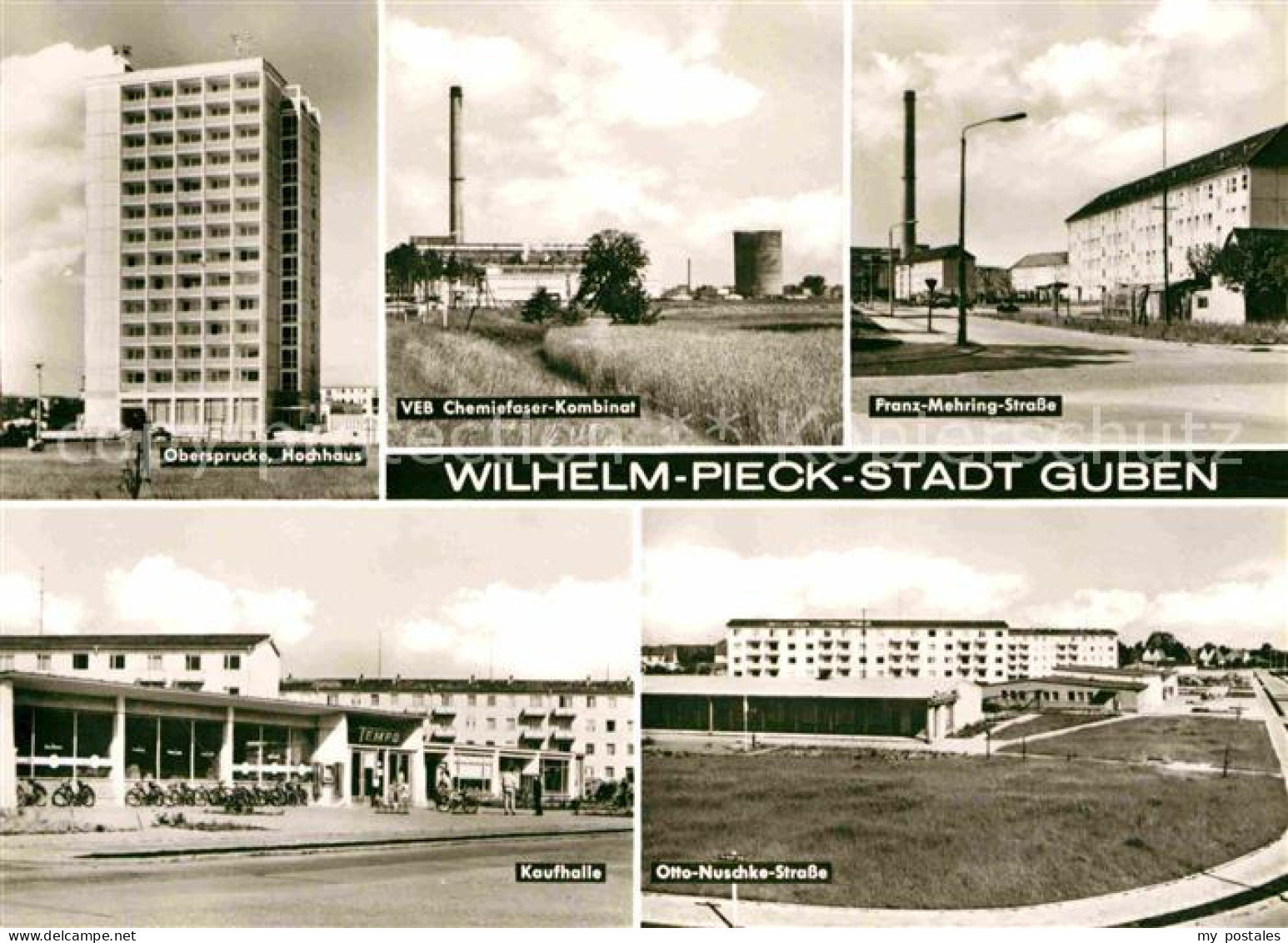 72633845 Guben Hochhaus VEB Chemiefaser Kombinat Franz Mehring Strasse Kaufhalle - Guben