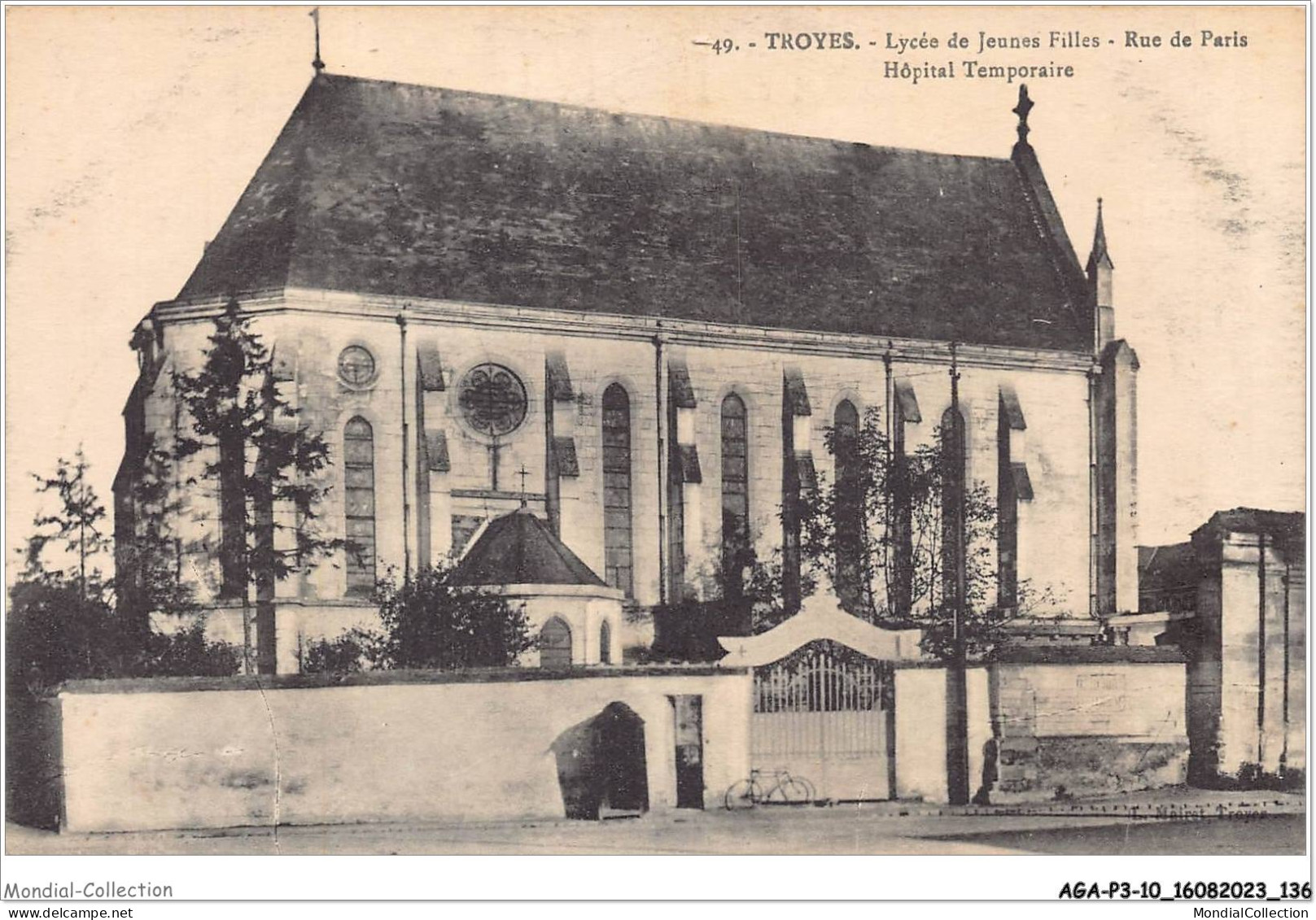 AGAP3-10-0266 - TROYES - Lycée De Jeunes Filles - Rue De Paris - Hôpital Temporaire  - Troyes