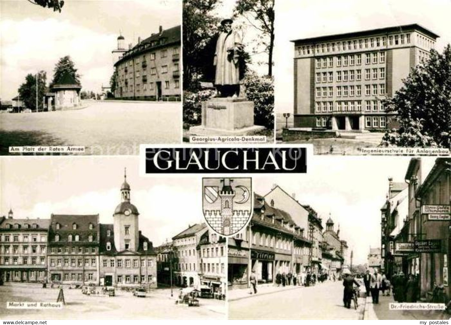 72633809 Glauchau Platz Der Roten Armee Georgius Agricola Denkmal Ingenieurschul - Glauchau