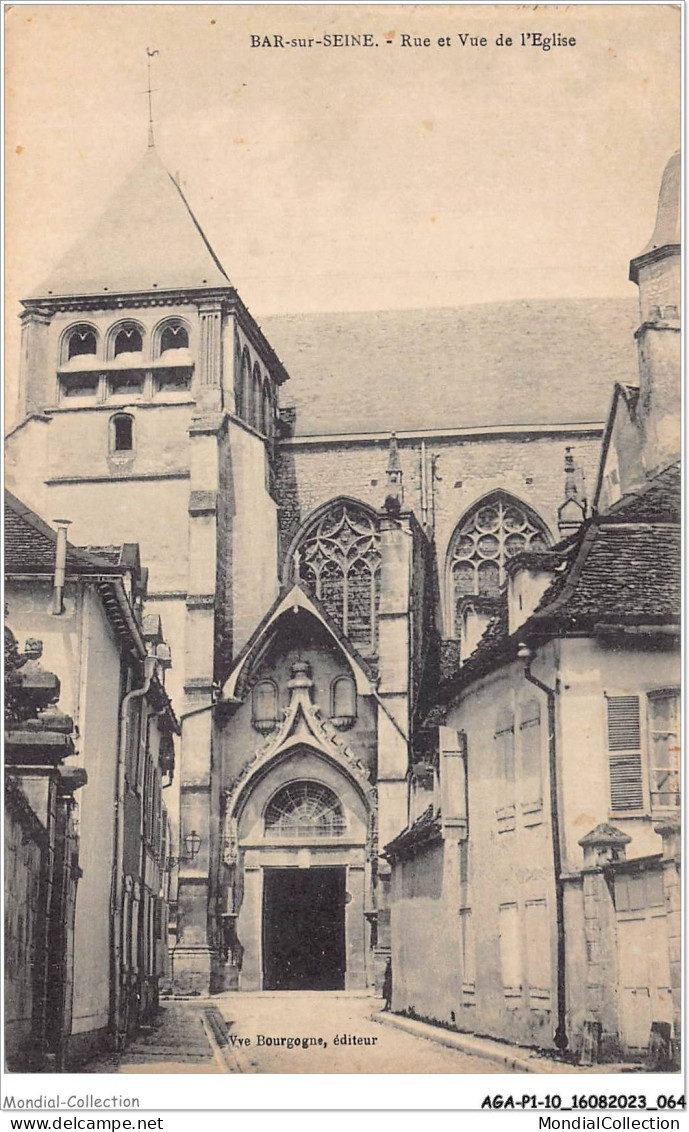 AGAP1-10-0033 - BAR-SUR-SEINE - Rue Et Vue De L'église  - Bar-sur-Seine