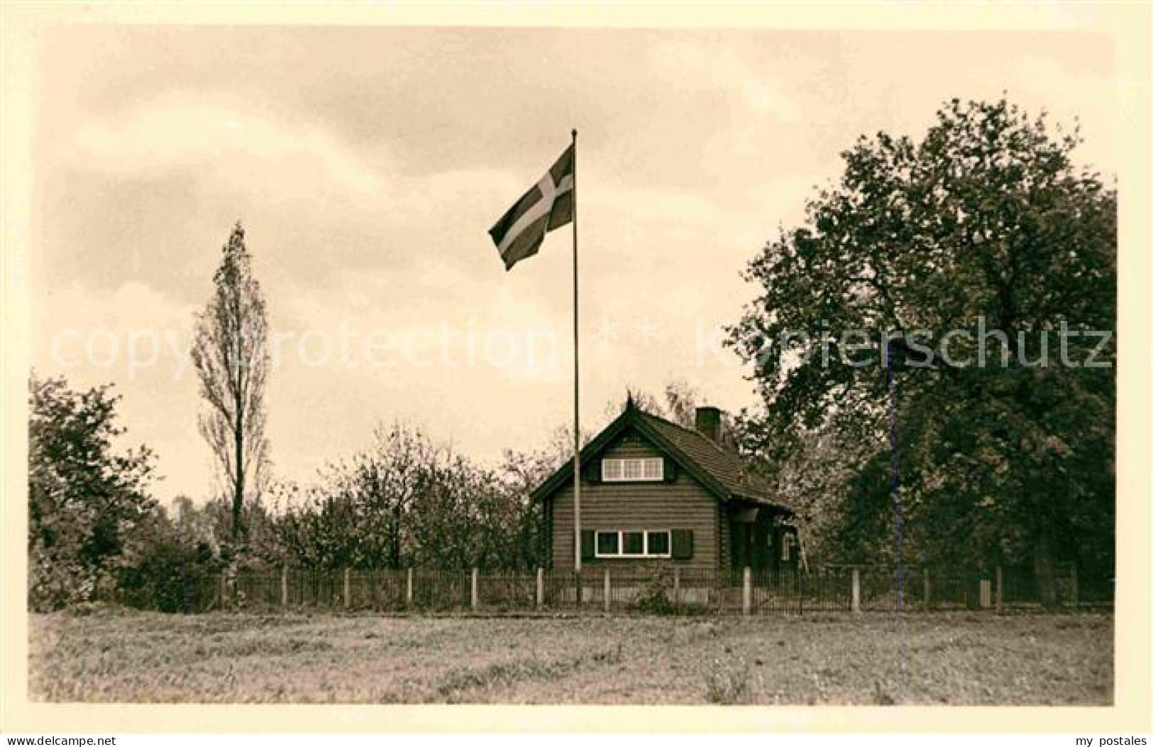 72633775 Luetzen Schwedisches Blockhaus Bei Der Gustav Adolf Kapelle Nationalfla - Lützen