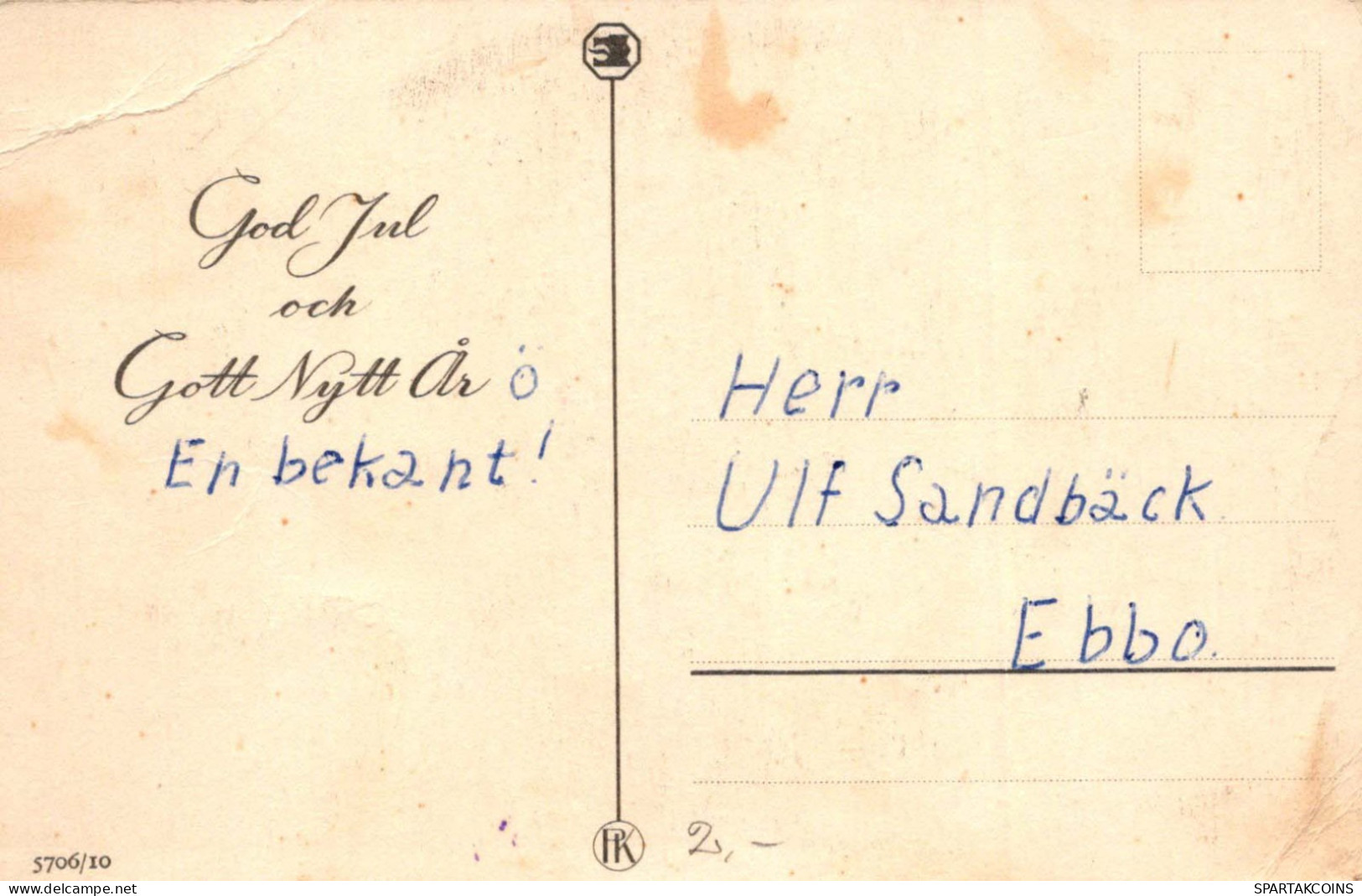 PAPÁ NOEL Feliz Año Navidad GNOMO Vintage Tarjeta Postal CPSMPF #PKD941.A - Santa Claus