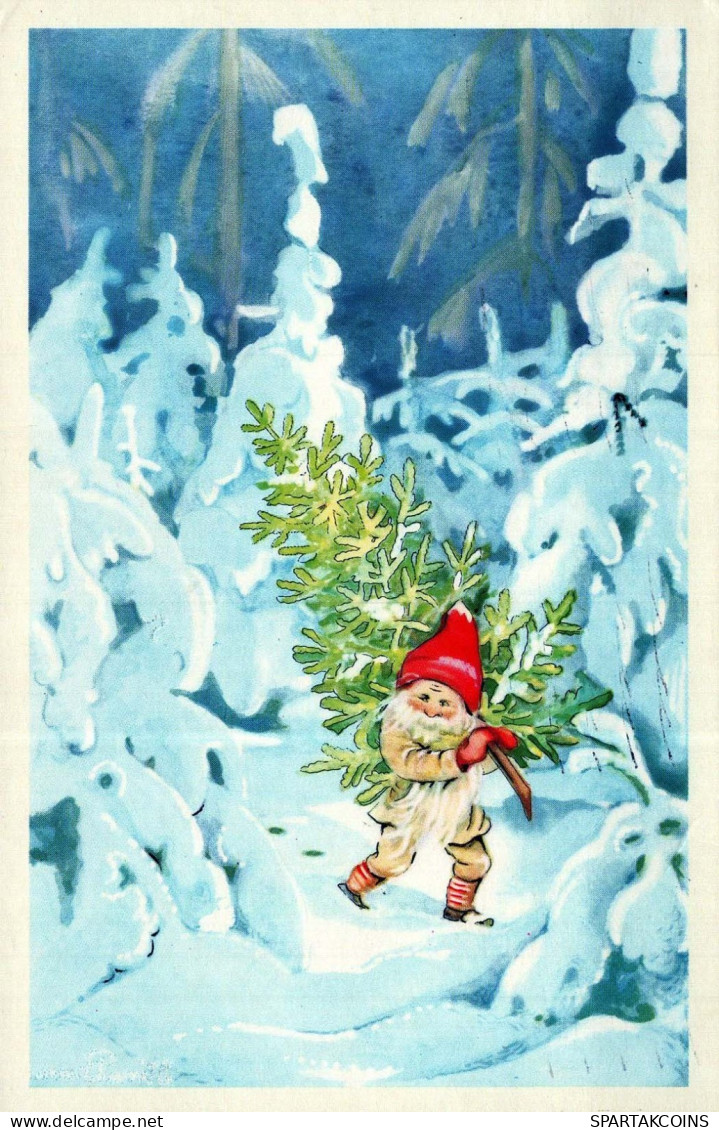 WEIHNACHTSMANN SANTA CLAUS Neujahr Weihnachten GNOME Vintage Ansichtskarte Postkarte CPSMPF #PKD889.A - Santa Claus