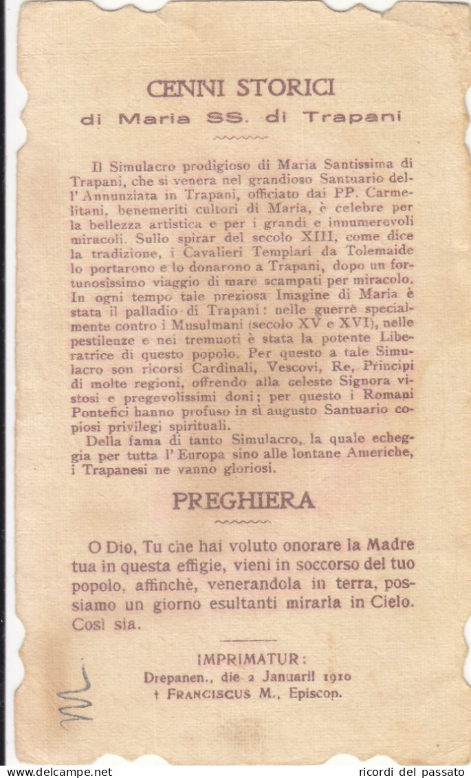 Santino Fustellato Maria Ss.di Trapani - Andachtsbilder