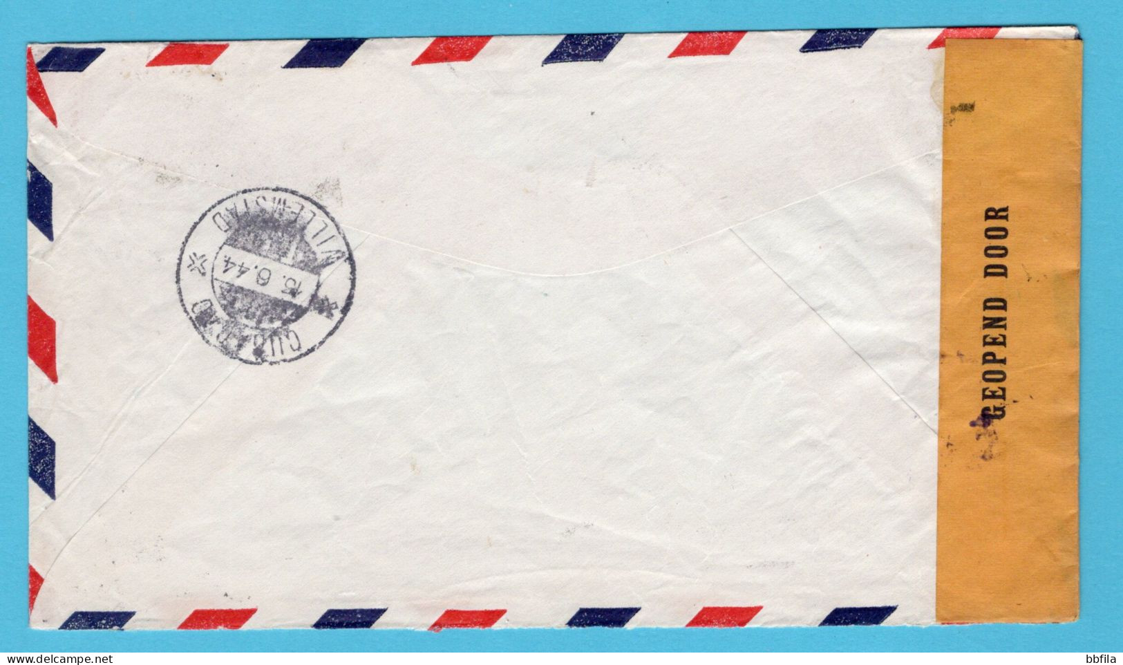 SURINAME Censuur Luchtpost Brief 1944 Paramaribo Naar Curaçao - Suriname ... - 1975