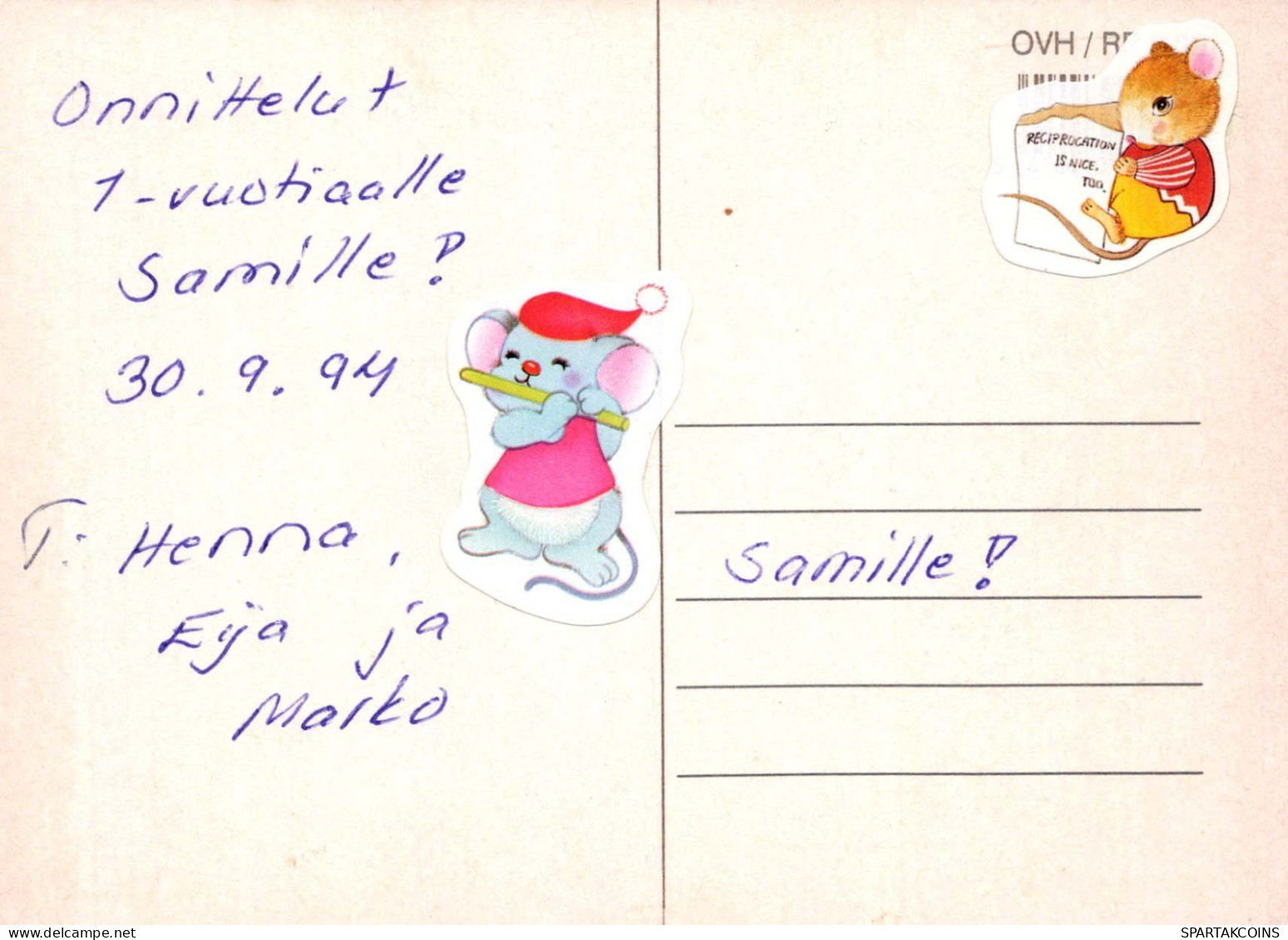 HAPPY BIRTHDAY 1 Year Old Vintage Postal CPSM #PBT946.A - Anniversaire