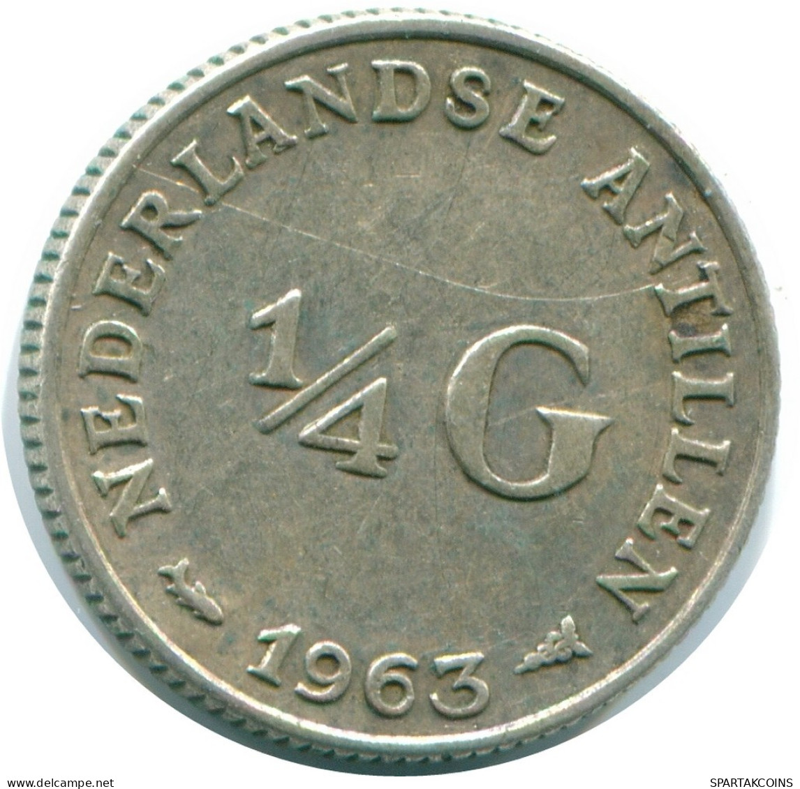 1/4 GULDEN 1963 ANTILLAS NEERLANDESAS PLATA Colonial Moneda #NL11194.4.E.A - Antilles Néerlandaises