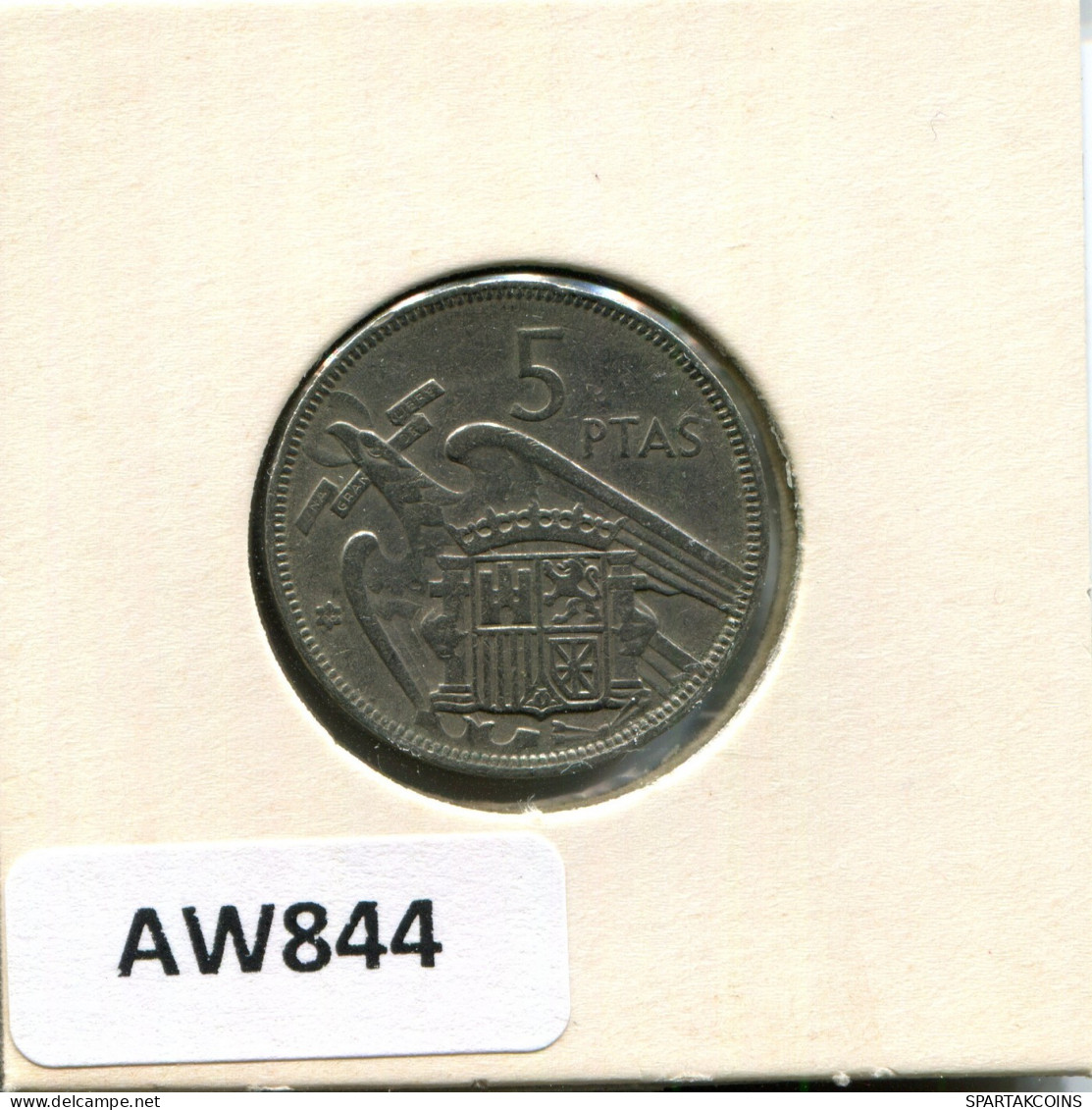 5 PESETAS 1957 SPAIN Coin #AW844.U.A - 5 Pesetas