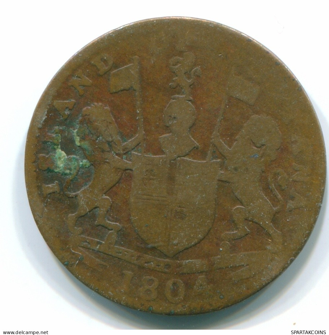 1 KEPING 1804 SUMATRA BRITISH EAST INDIES Copper Colonial Moneda #S11752.E.A - Indien