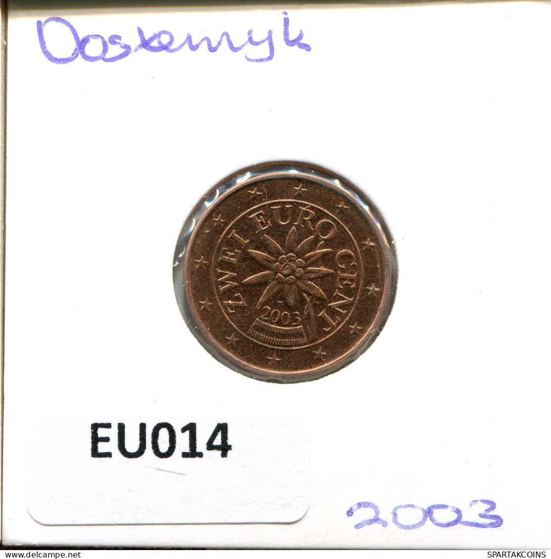 2 EURO CENTS 2003 ÖSTERREICH AUSTRIA Münze #EU014.D.A - Oostenrijk