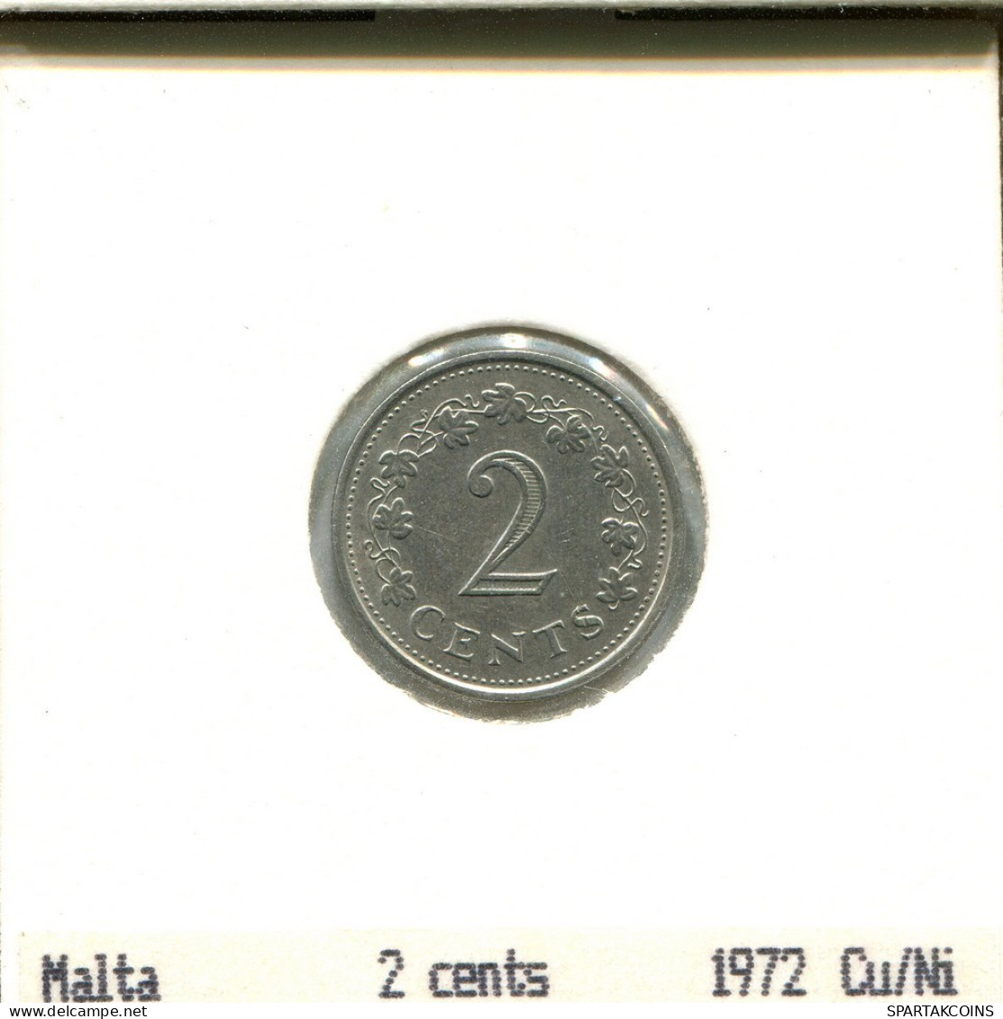 2 CENTS 1972 MALTA Münze #AS644.D.A - Malte