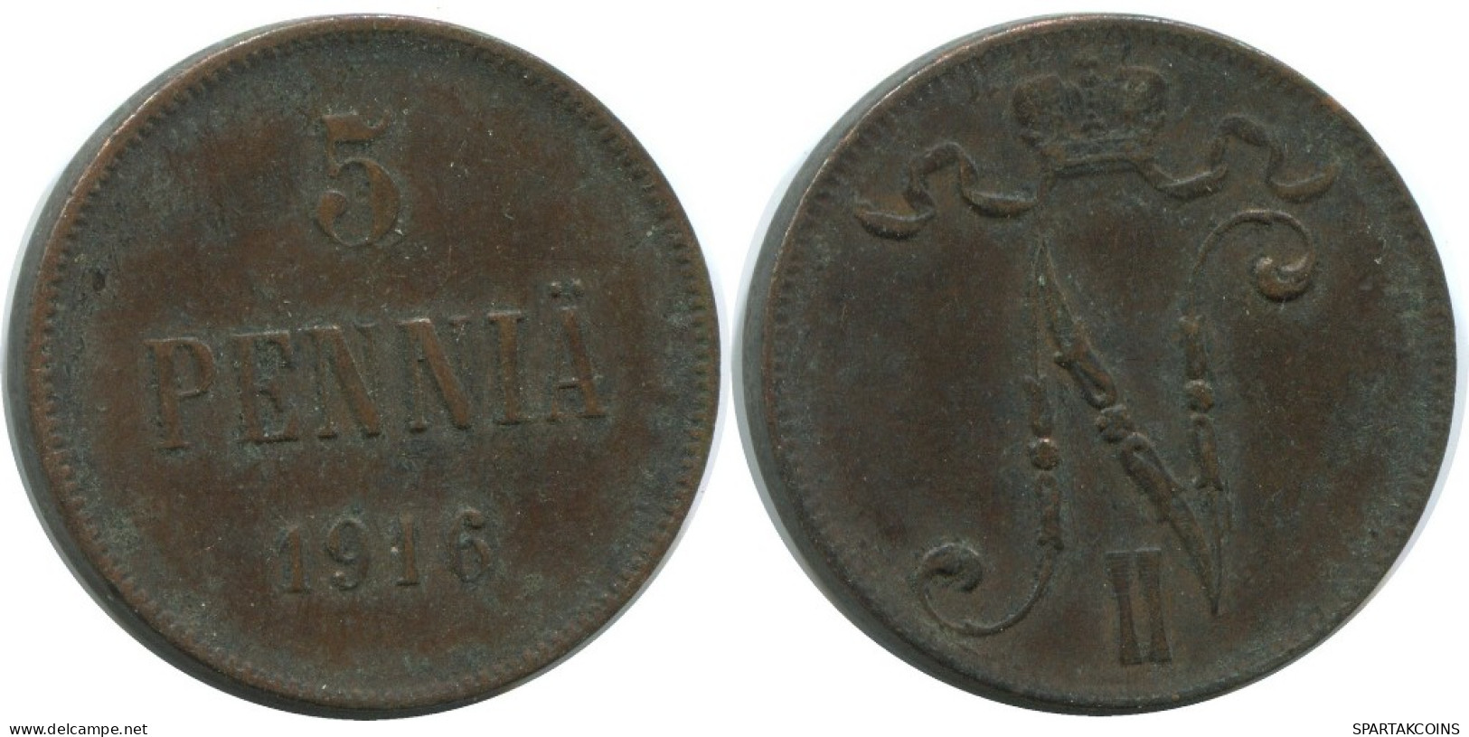 5 PENNIA 1916 FINLANDIA FINLAND Moneda RUSIA RUSSIA EMPIRE #AB250.5.E.A - Finnland